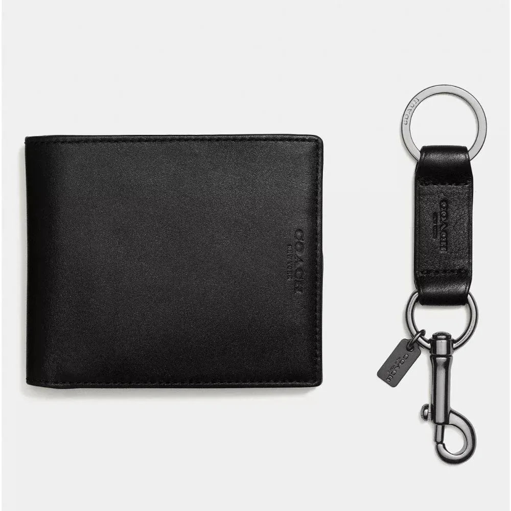Coach 3 In 1 Wallet Gift Set Pebbled Leather/Black - My Suti