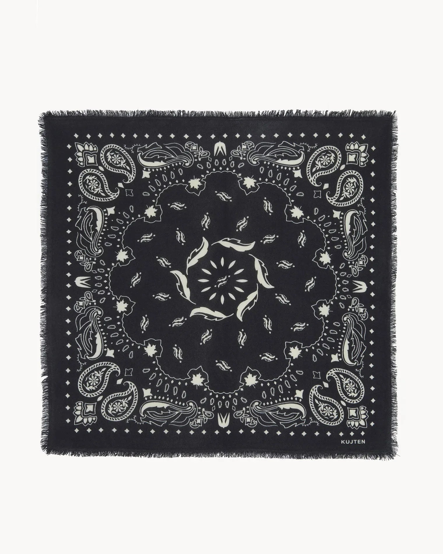 KUJTEN Large Bandana Hachiko Feather Black - White - Bandana - My Suti