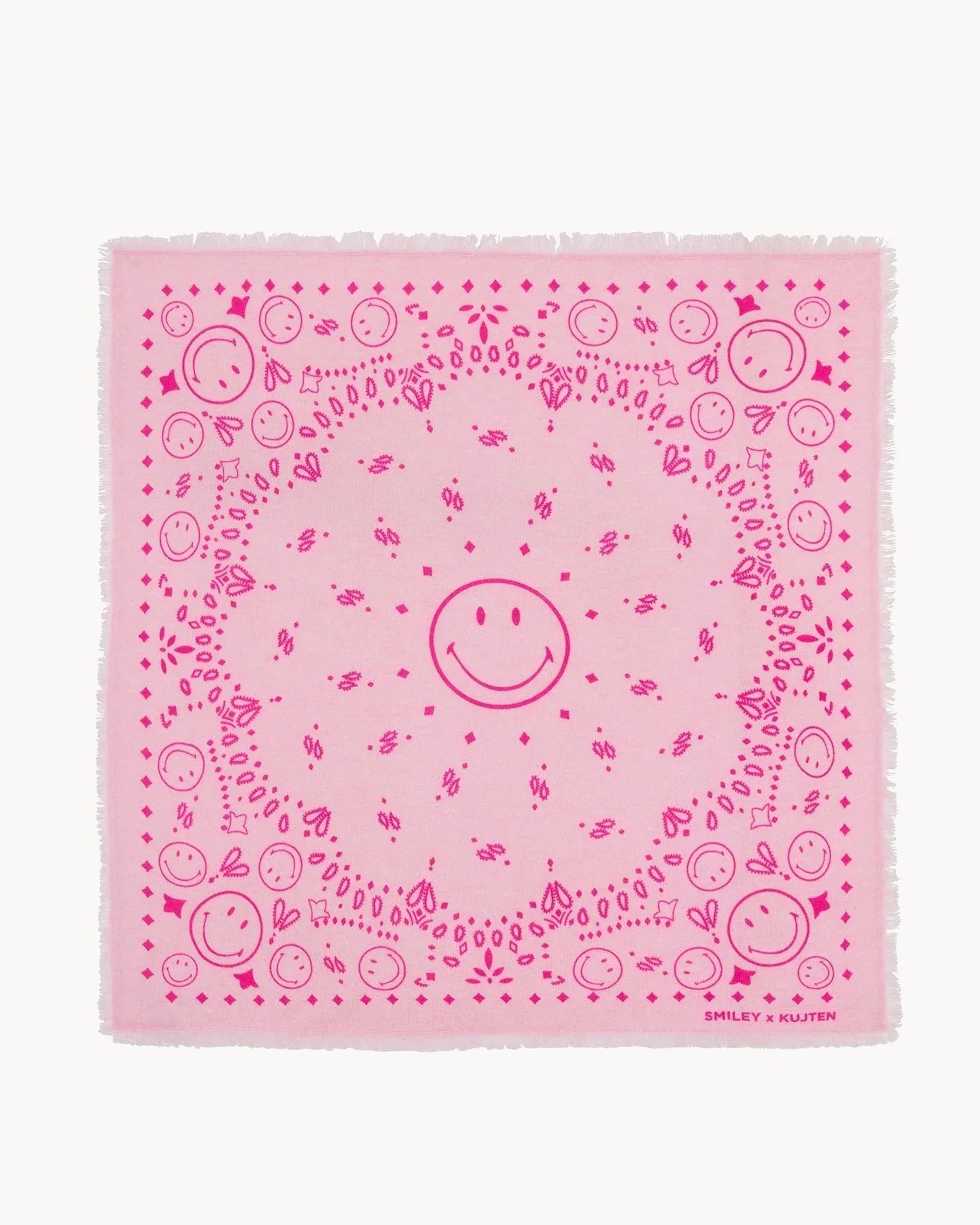 KUJTEN Large Bandana Hachiko Smiley Candy Pink - Bandana - My Suti