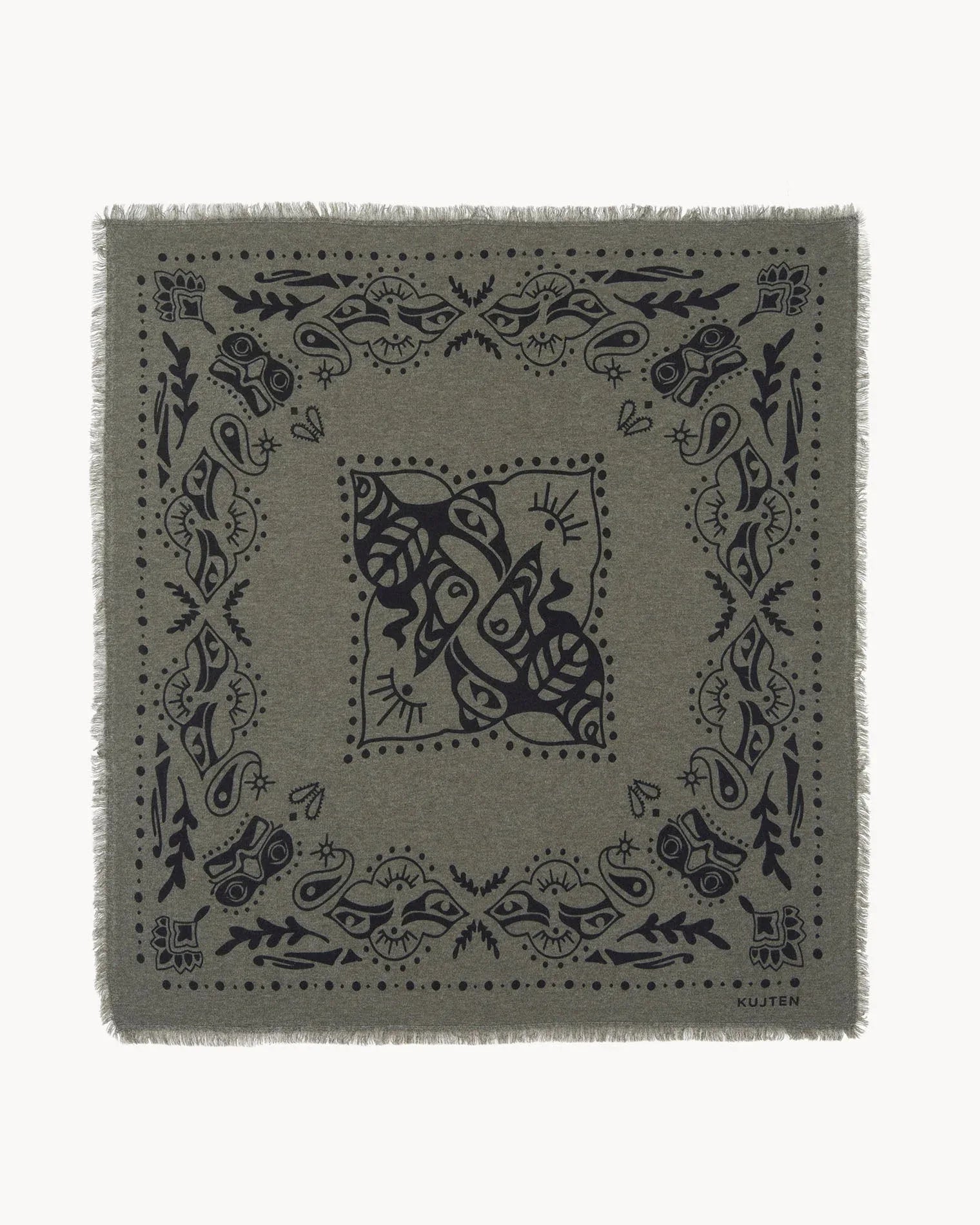 KUJTEN Large Bandana Hachiko Inuit Marl Khaki - Bandana - My Suti