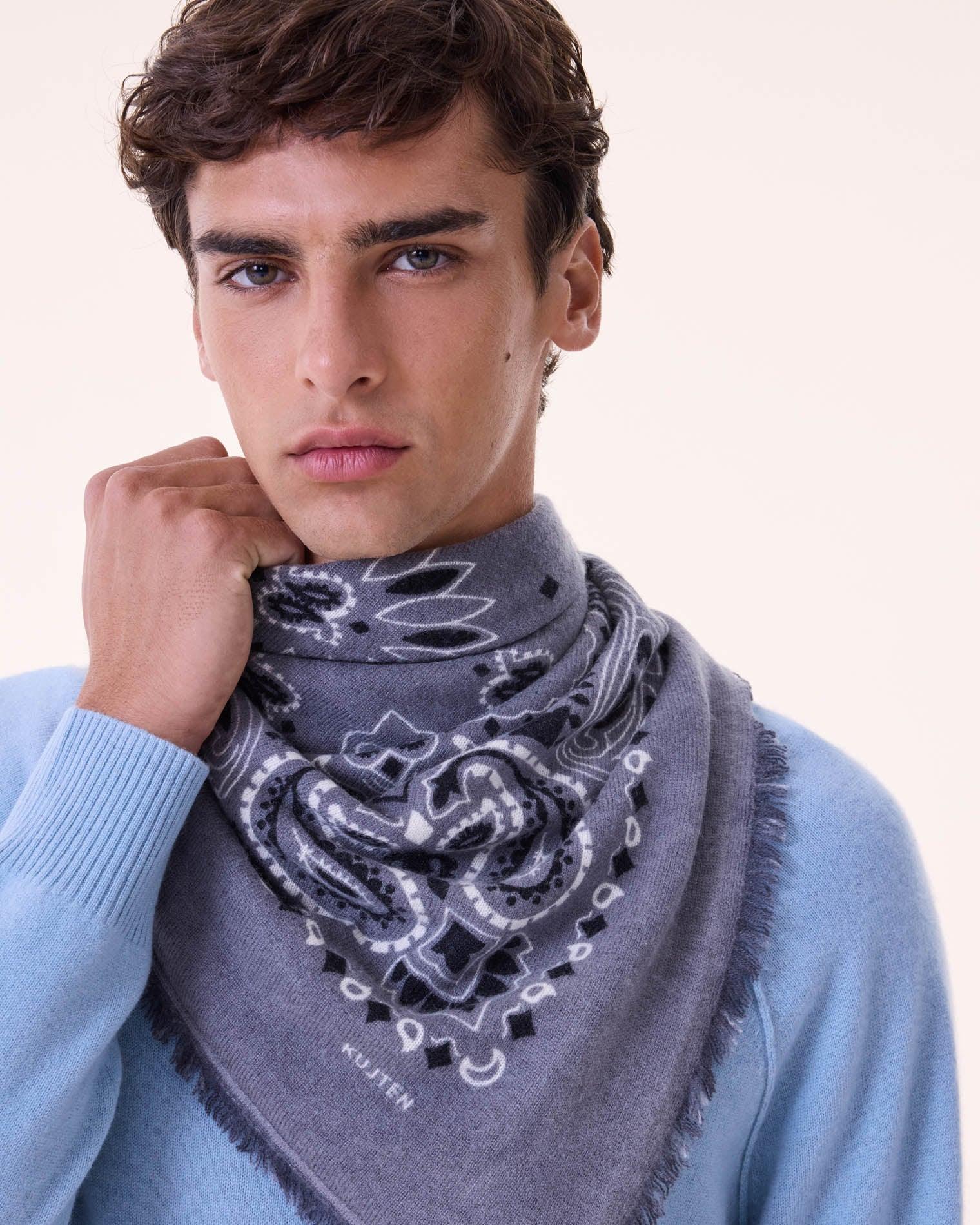 KUJTEN Large Bandana Hachiko Bico Flannel Gray - Bandana - My Suti