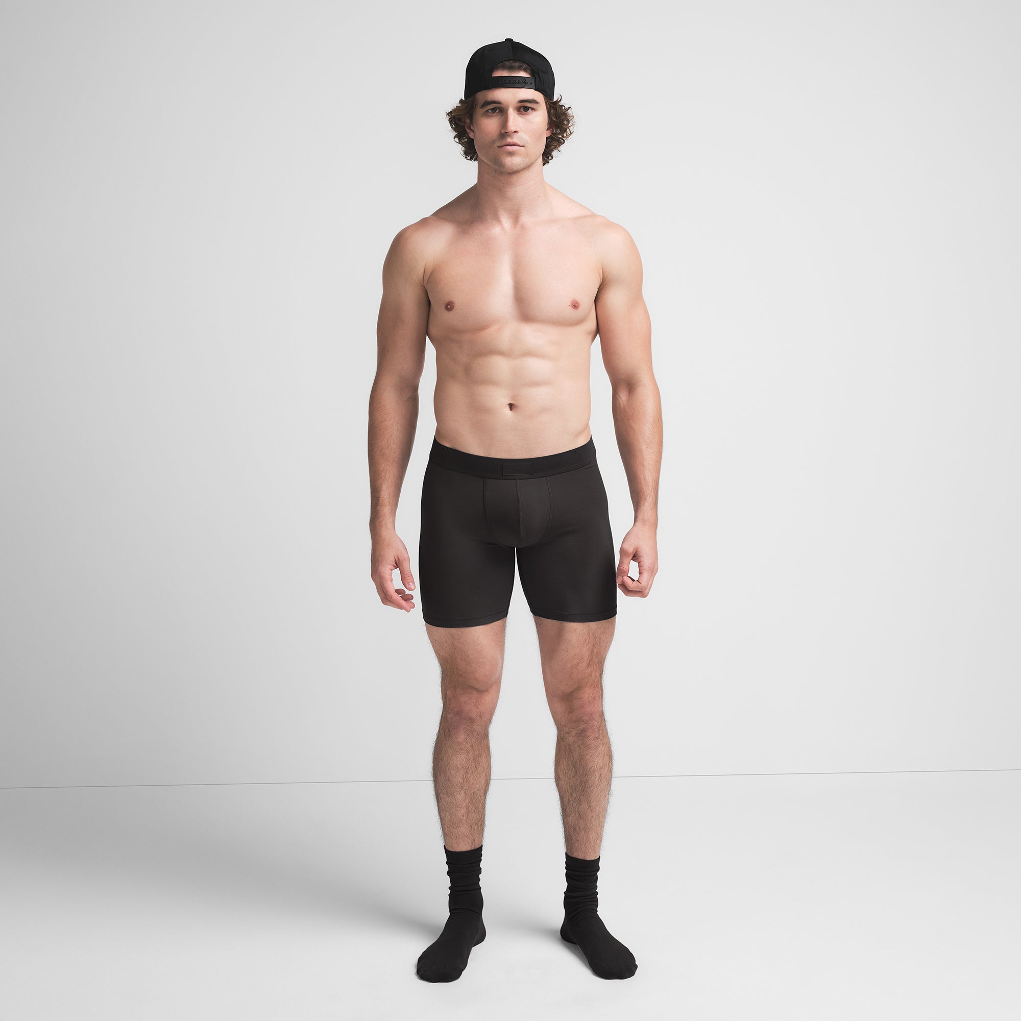 SKIMS COTTON MENS 5" BOXER BRIEF | ONYX
