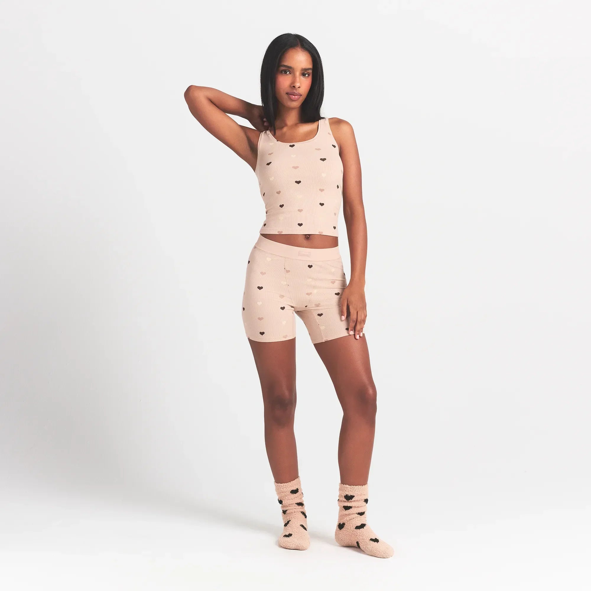 SKIMS SOFT LOUNGE BOXER | MICA MINI HEART HALFDROP