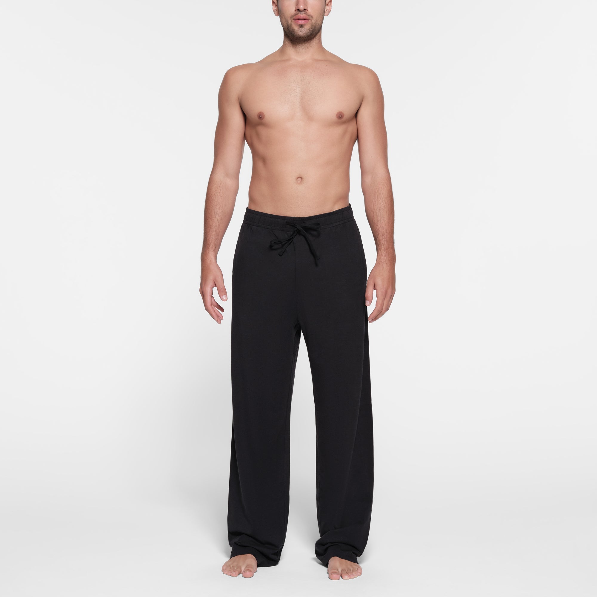 SKIMS JERSEY LOUNGE MENS RELAXED STRAIGHT LEG PANT | OBSIDIAN