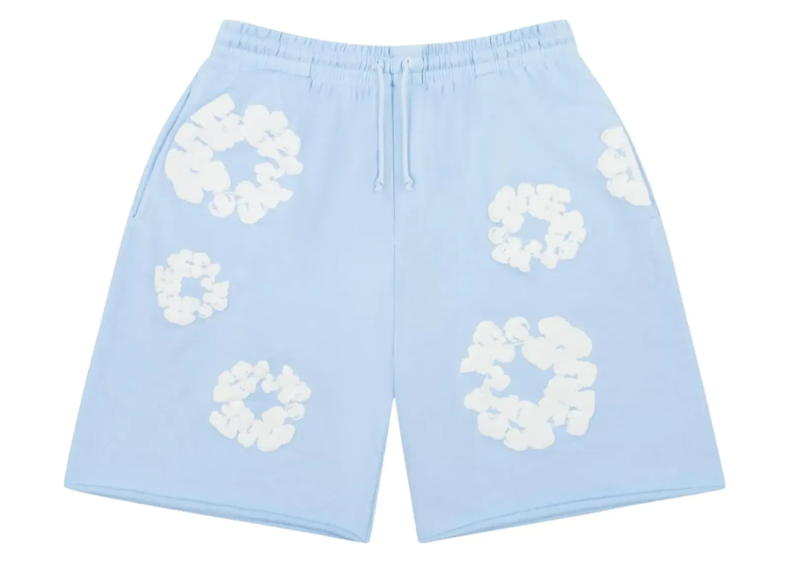 Denim Tears The Cotton Wreath Sweatshorts Powder Blue - My Suti
