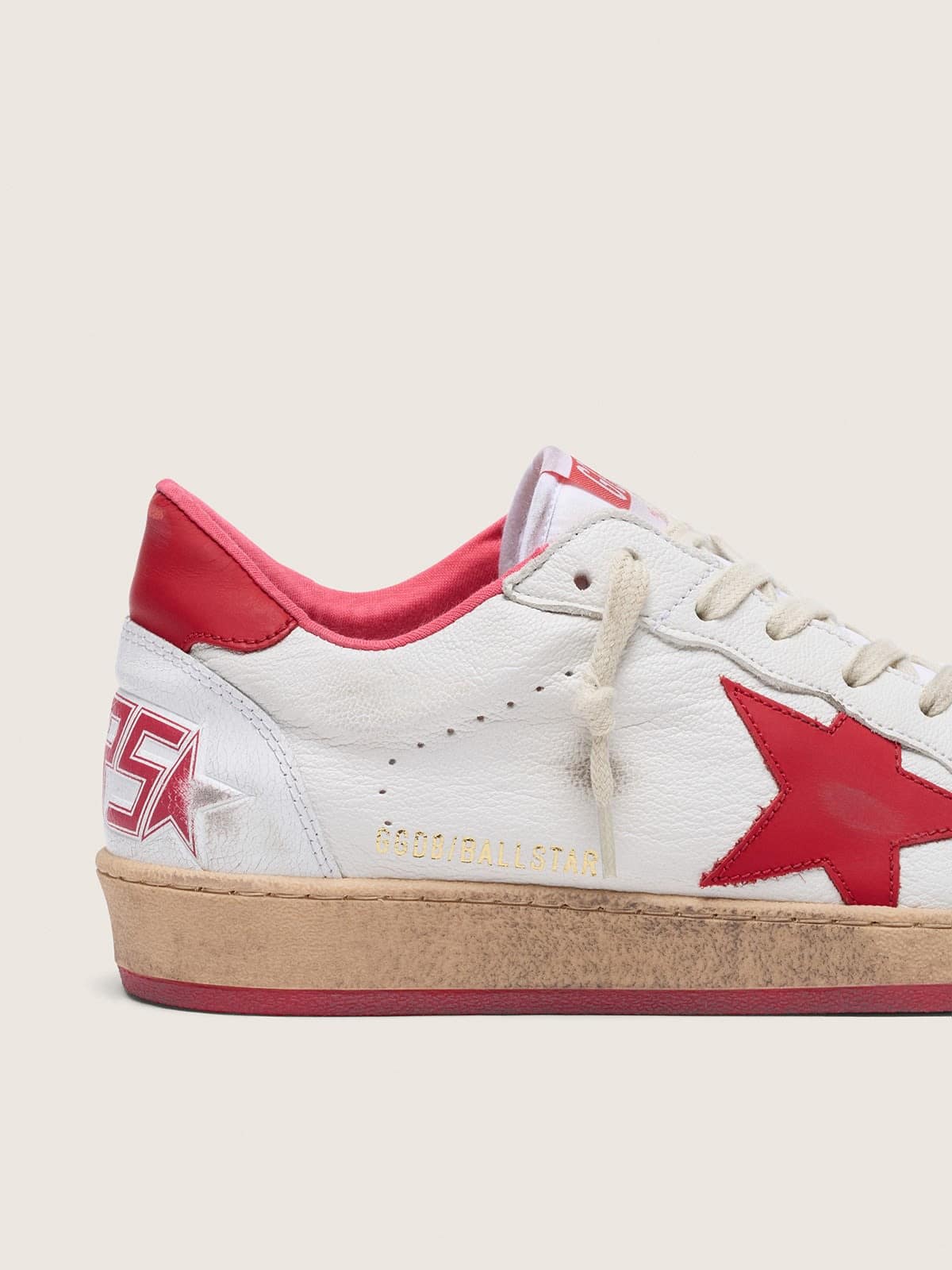 Golden Goose Men's Ball Star in white leather