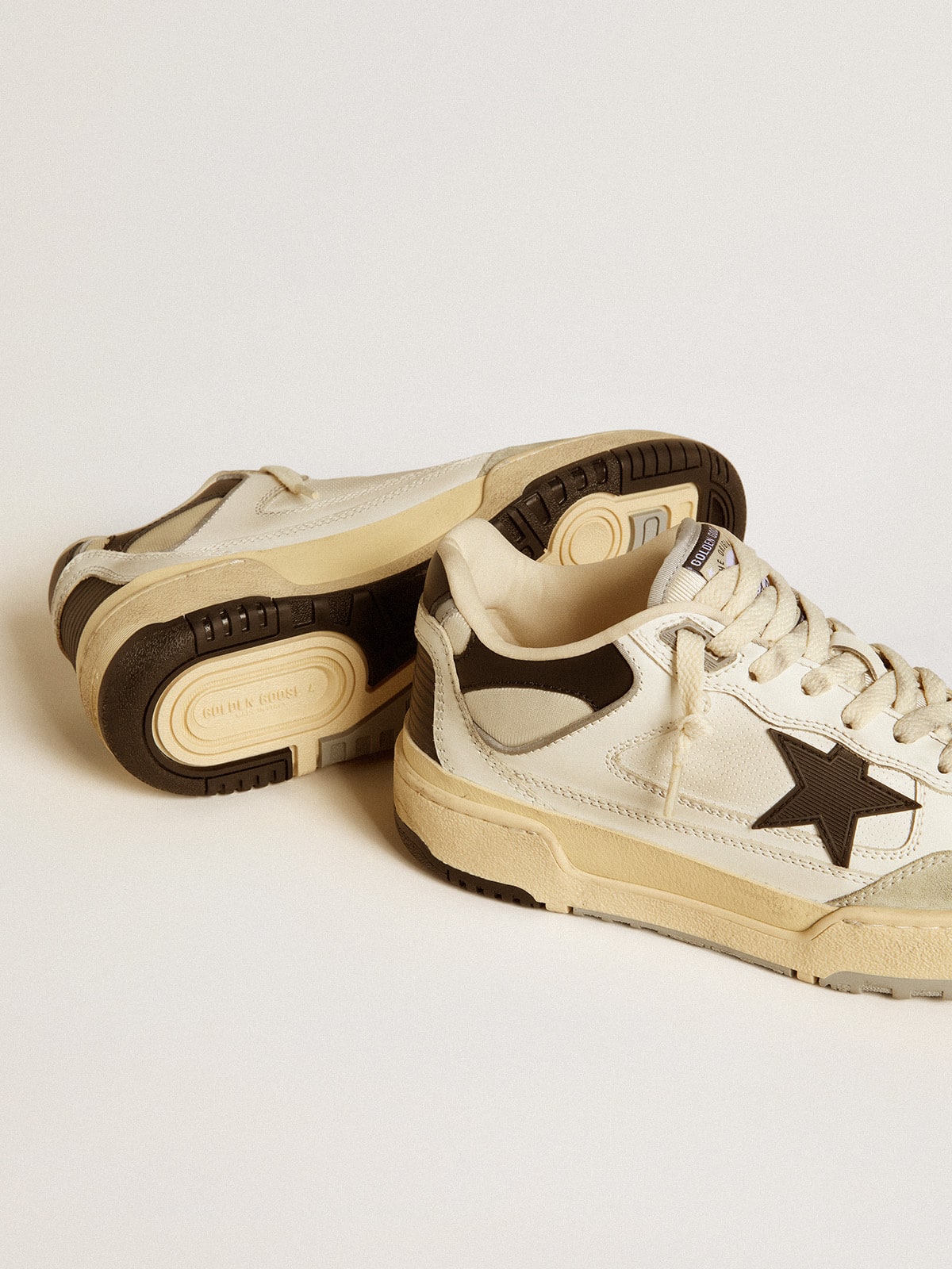 Golden Goose Men’s Forty2 with black star and black leather heel tab