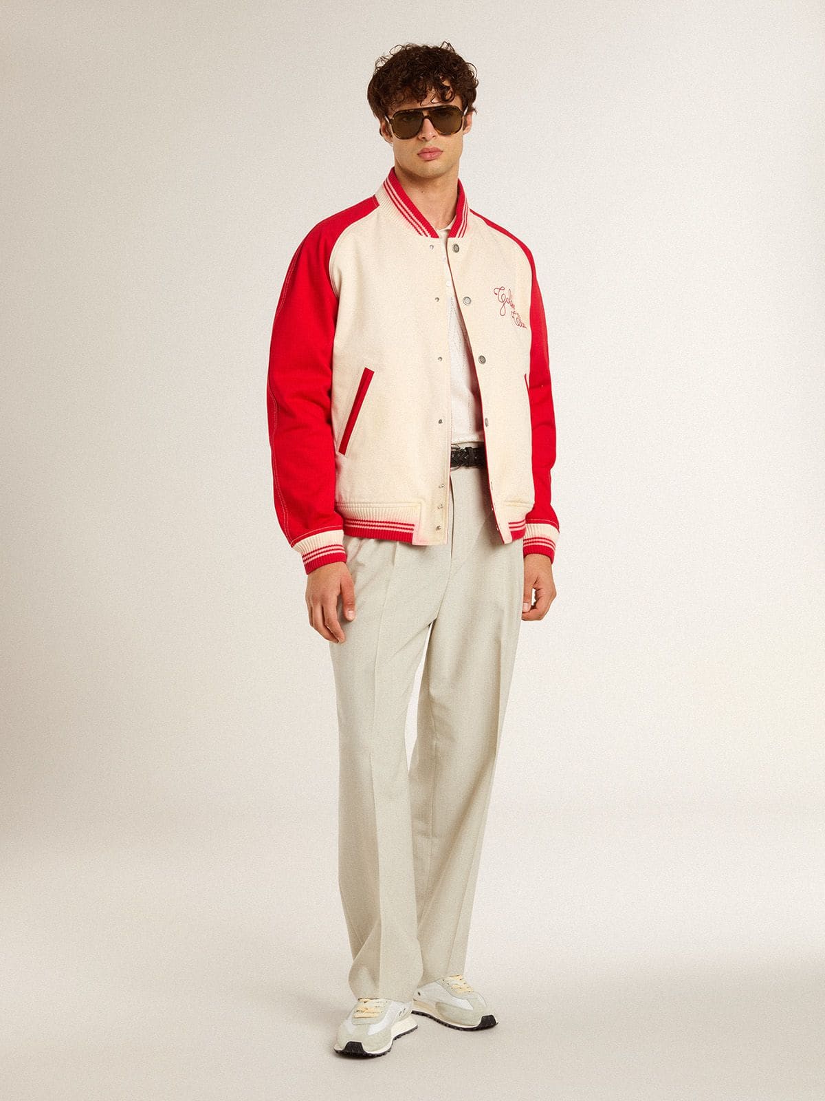 Golden Goose Men’s Marathon with white nylon upper and silver star