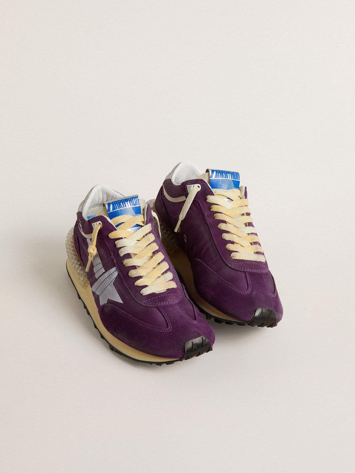 Golden Goose Men’s Marathon with purple nylon upper and white star