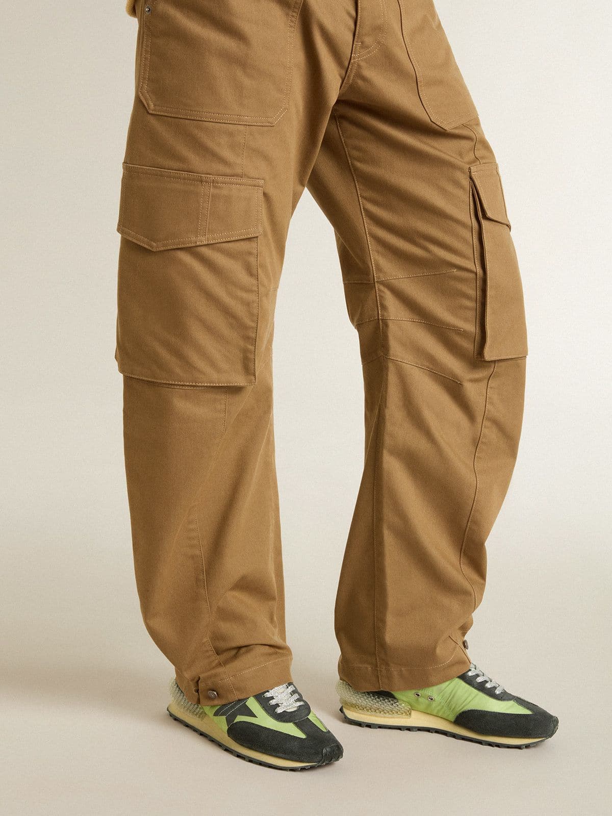 Golden Goose Men's Marathon with green nylon upper and black star