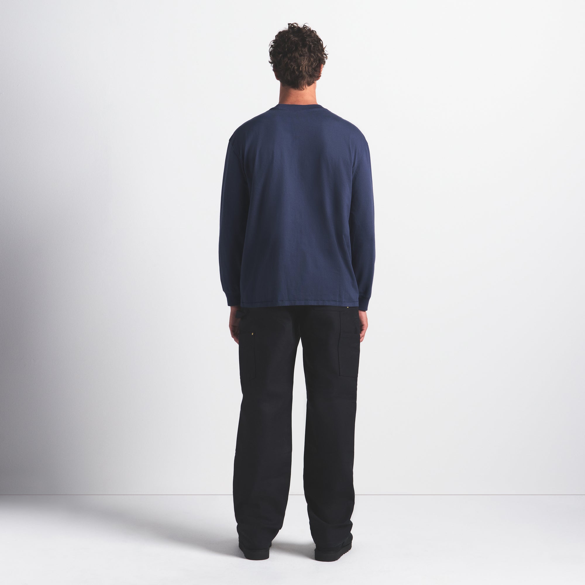 SKIMS HEAVYWEIGHT COTTON MENS RELAXED LONG SLEEVE T-SHIRT | DAMSON