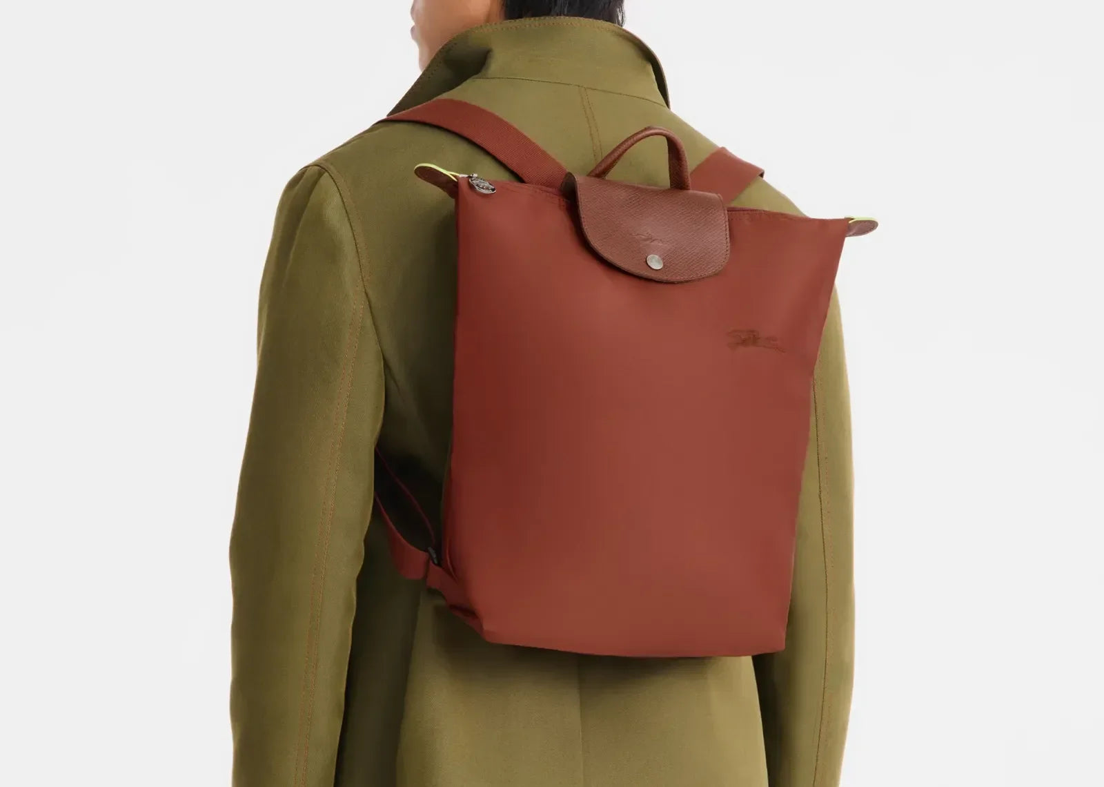 Longchamp Le Pliage Green M Backpack Chestnut - My Suti