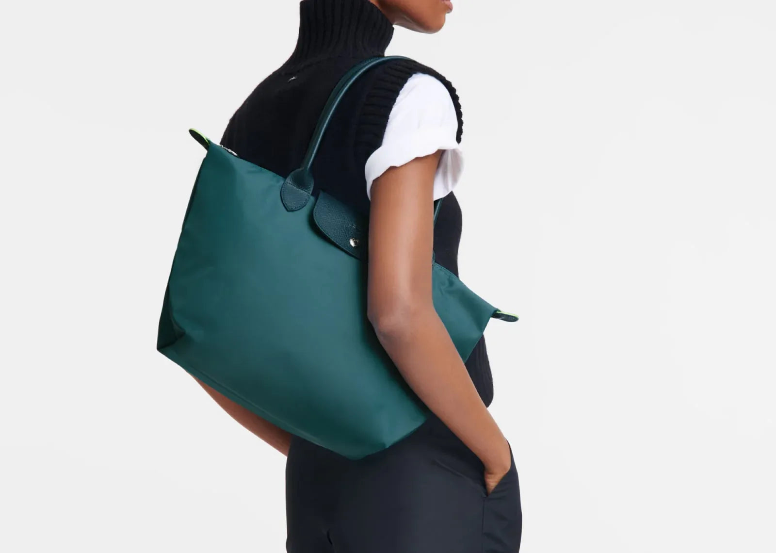 Longchamp Le Pliage Green Medium Tote Bag Peacock - My Suti