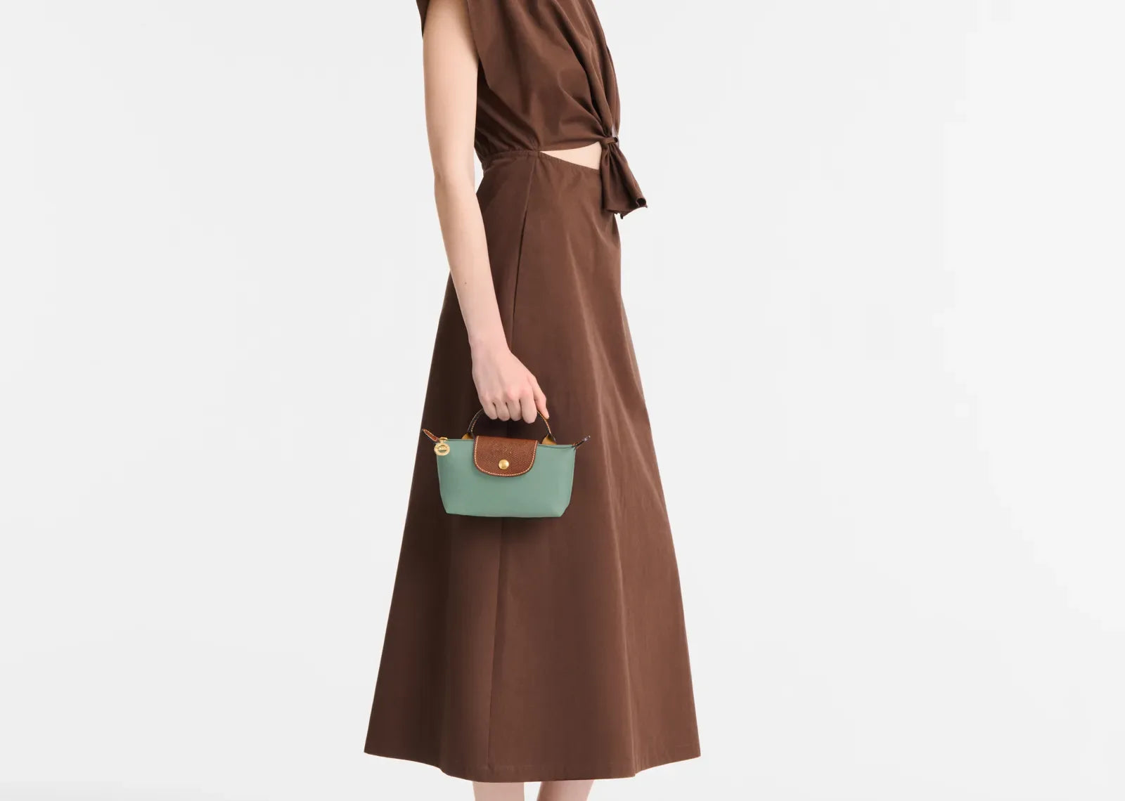 Longchamp Le Pliage Original Pouch With Handle Celadon - My Suti