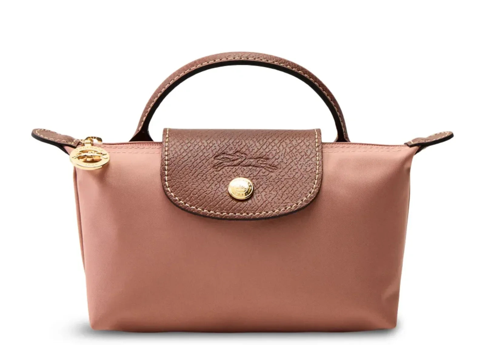 Longchamp Le Pliage Original Pouch With Handle Pink Tea - My Suti