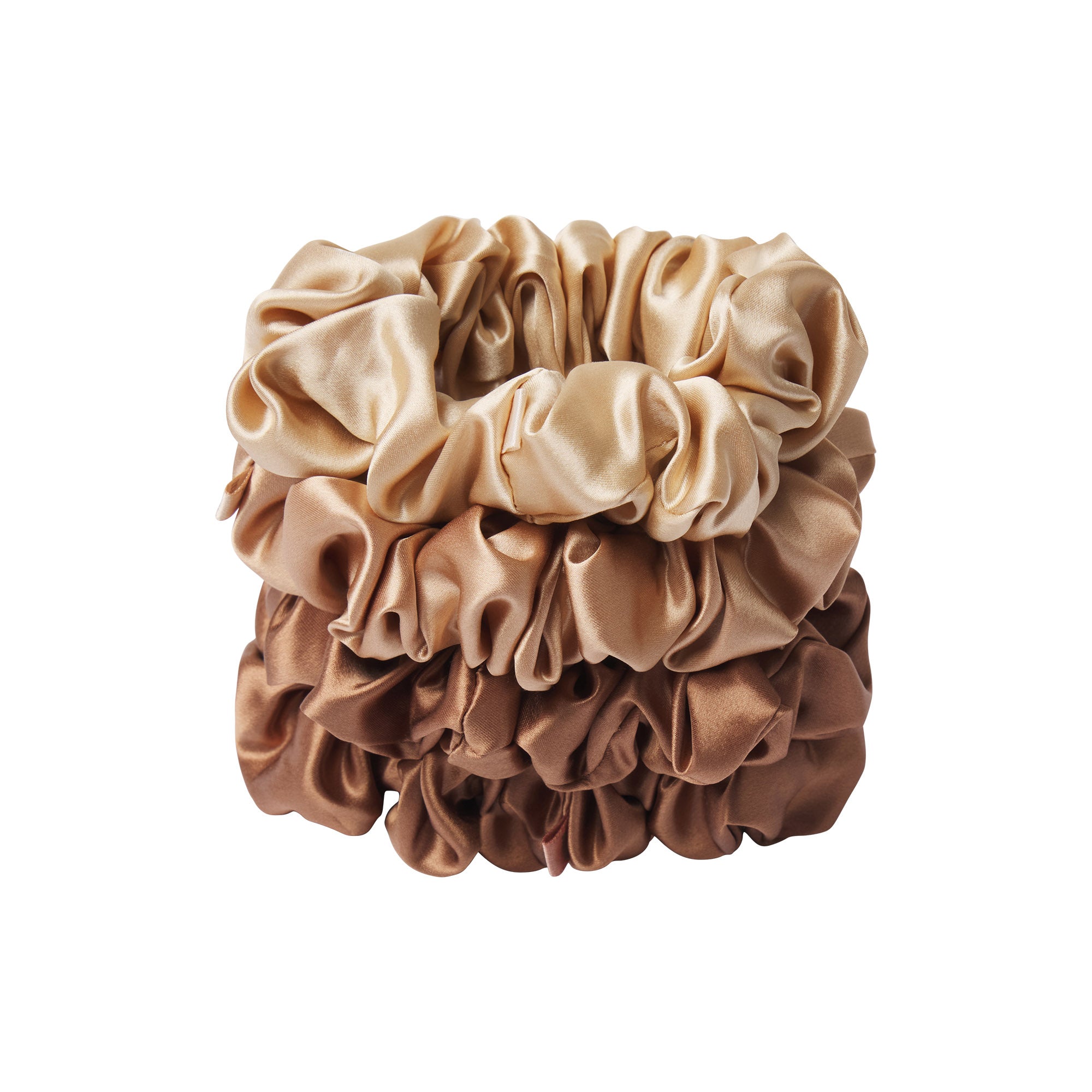 SLIP X SKIMS PURE SILK LARGE SCRUNCHIES 4-PACK | FAIR