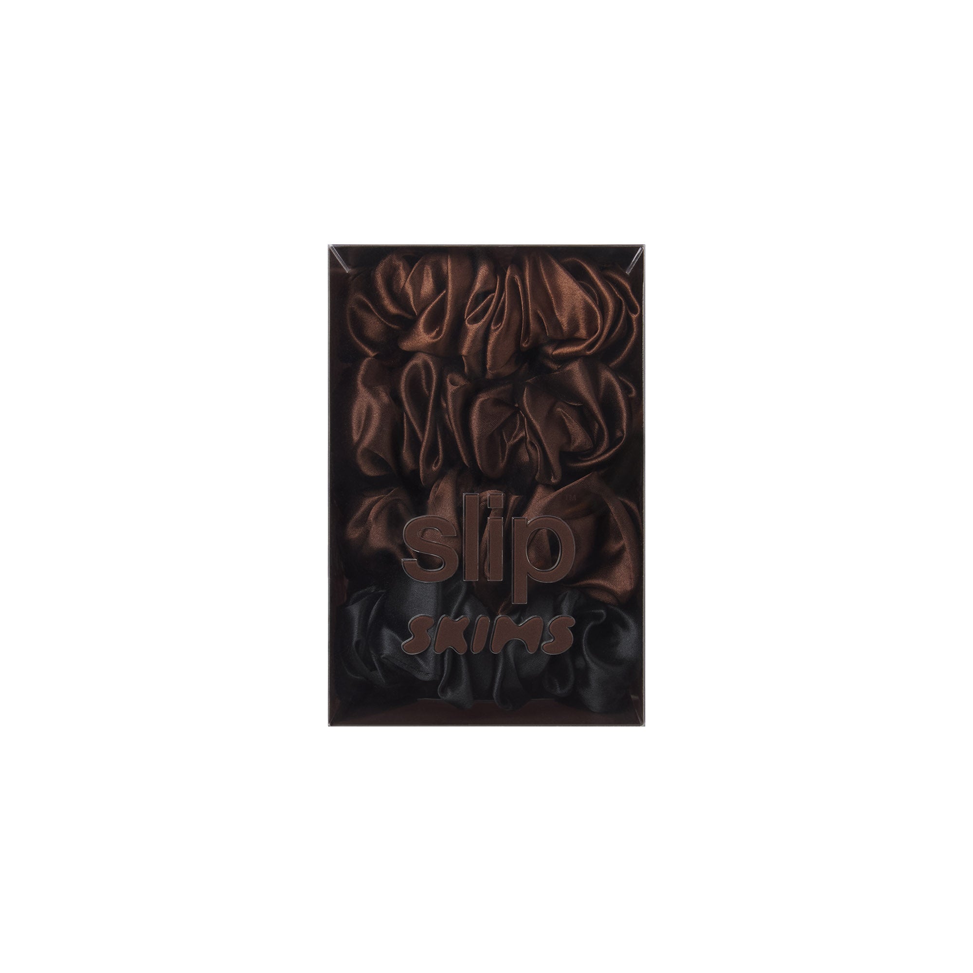 SLIP X SKIMS PURE SILK LARGE SCRUNCHIES 4-PACK | DEEP