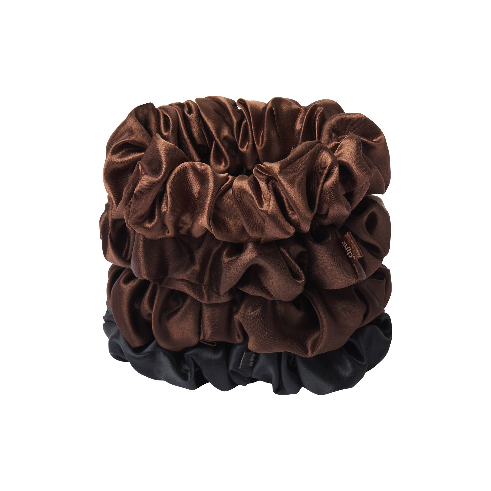 SLIP X SKIMS PURE SILK LARGE SCRUNCHIES 4-PACK | DEEP