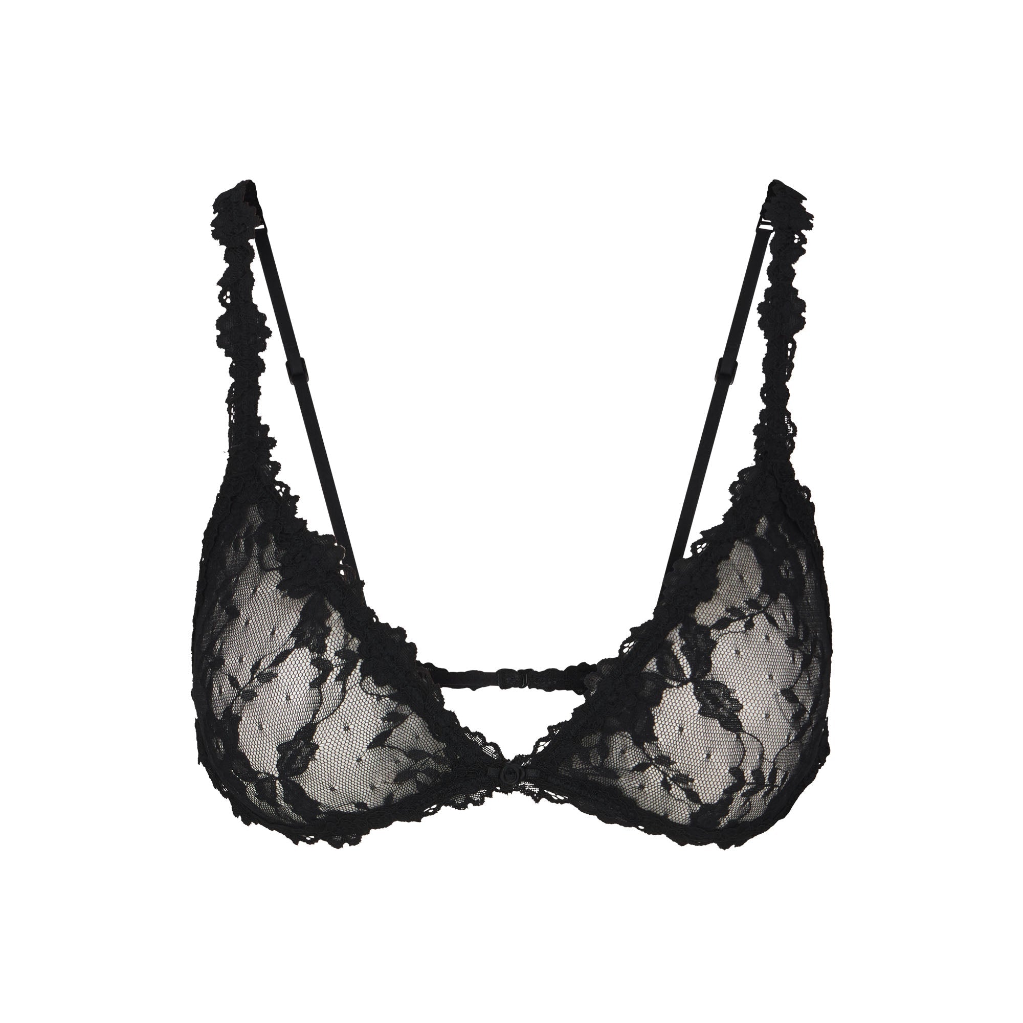 SKIMS STRETCH LACE TRIANGLE BRALETTE | SOOT
