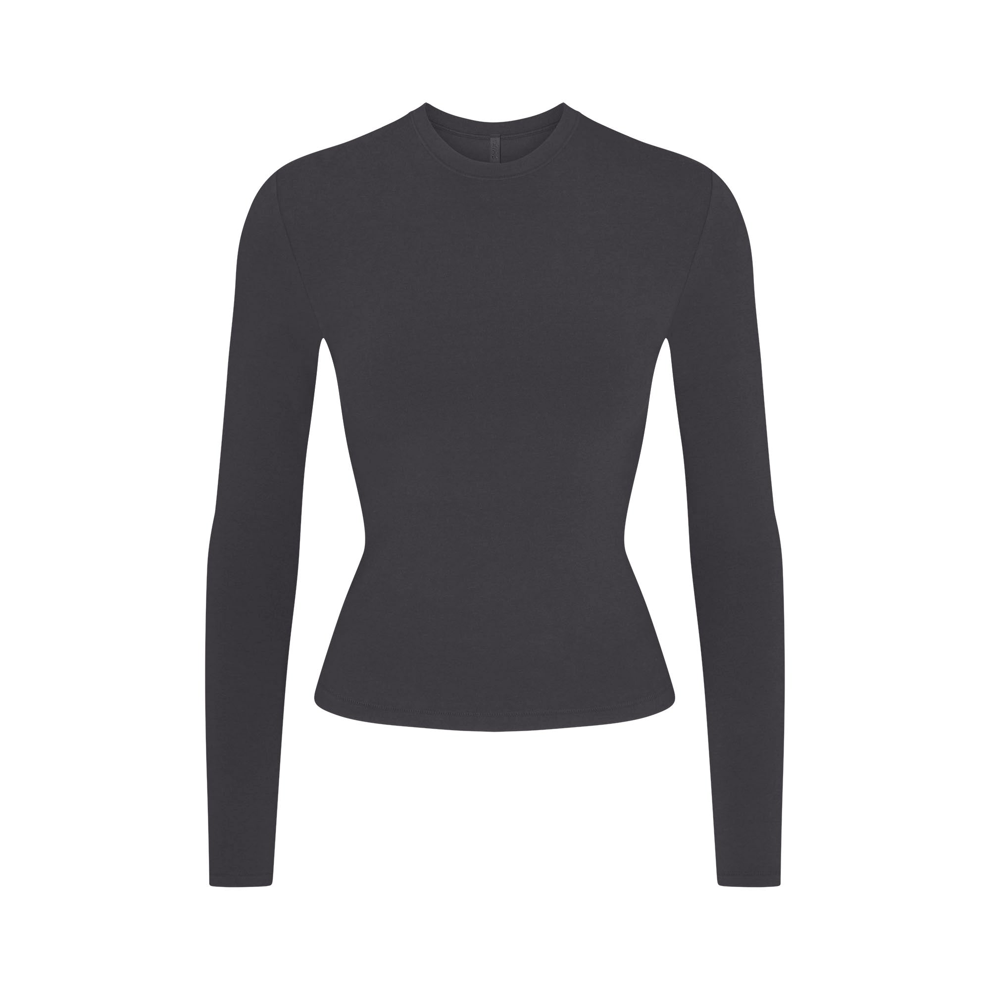 SKIMS COTTON JERSEY LONG SLEEVE T-SHIRT | SOOT