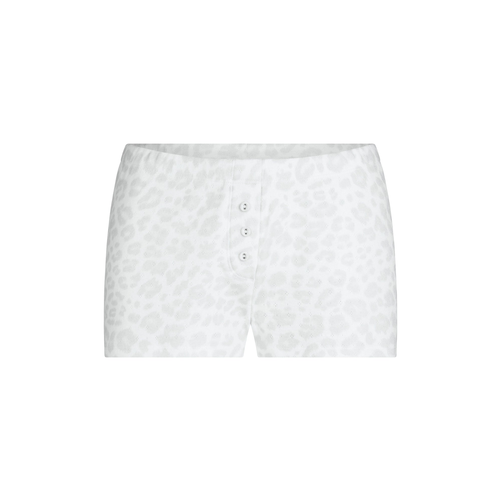 SKIMS HEAVY POINTELLE SHORT | PACIFIC LEOPARD PRINT