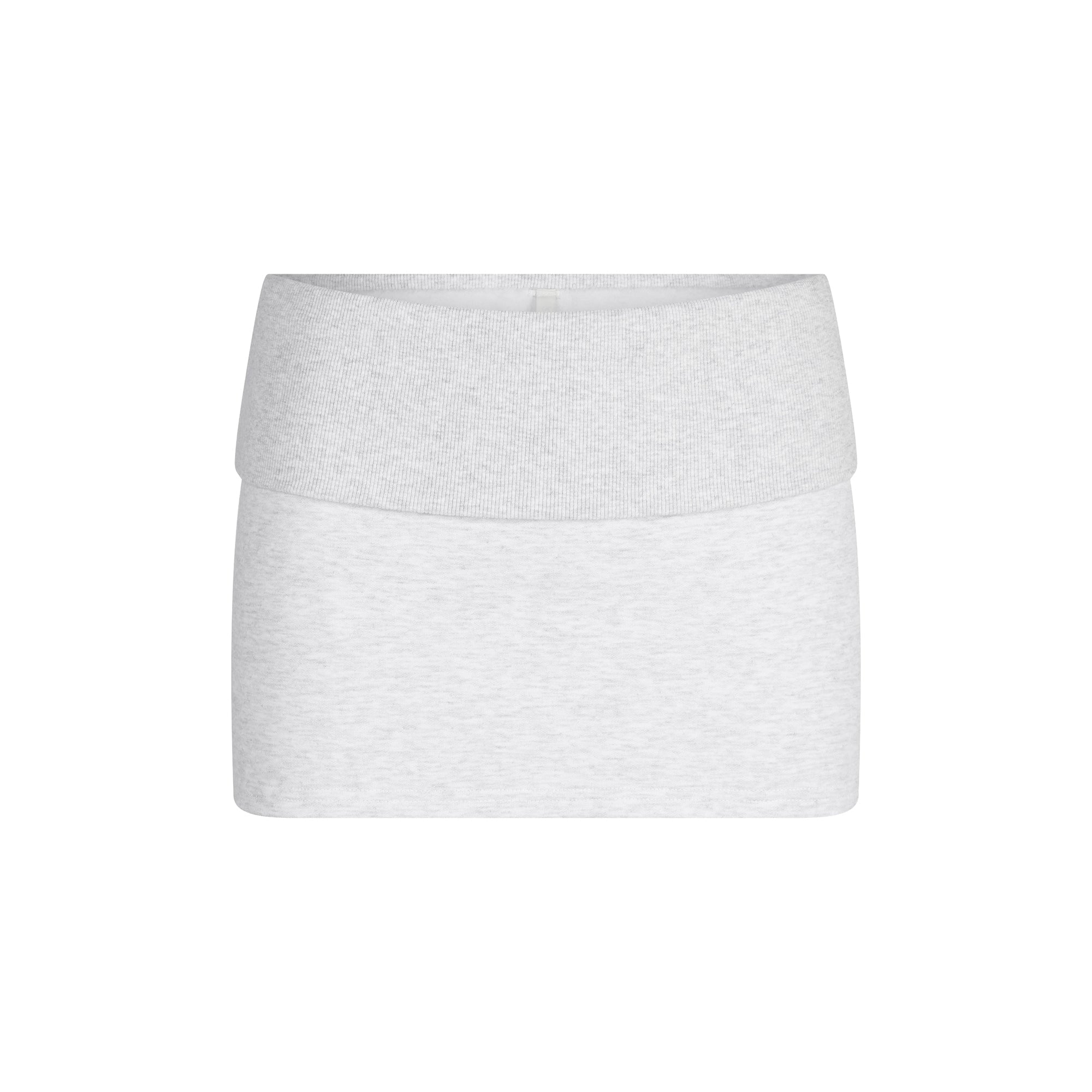SKIMS COTTON FLEECE FOLDOVER MINI SKIRT | LIGHT HEATHER GREY
