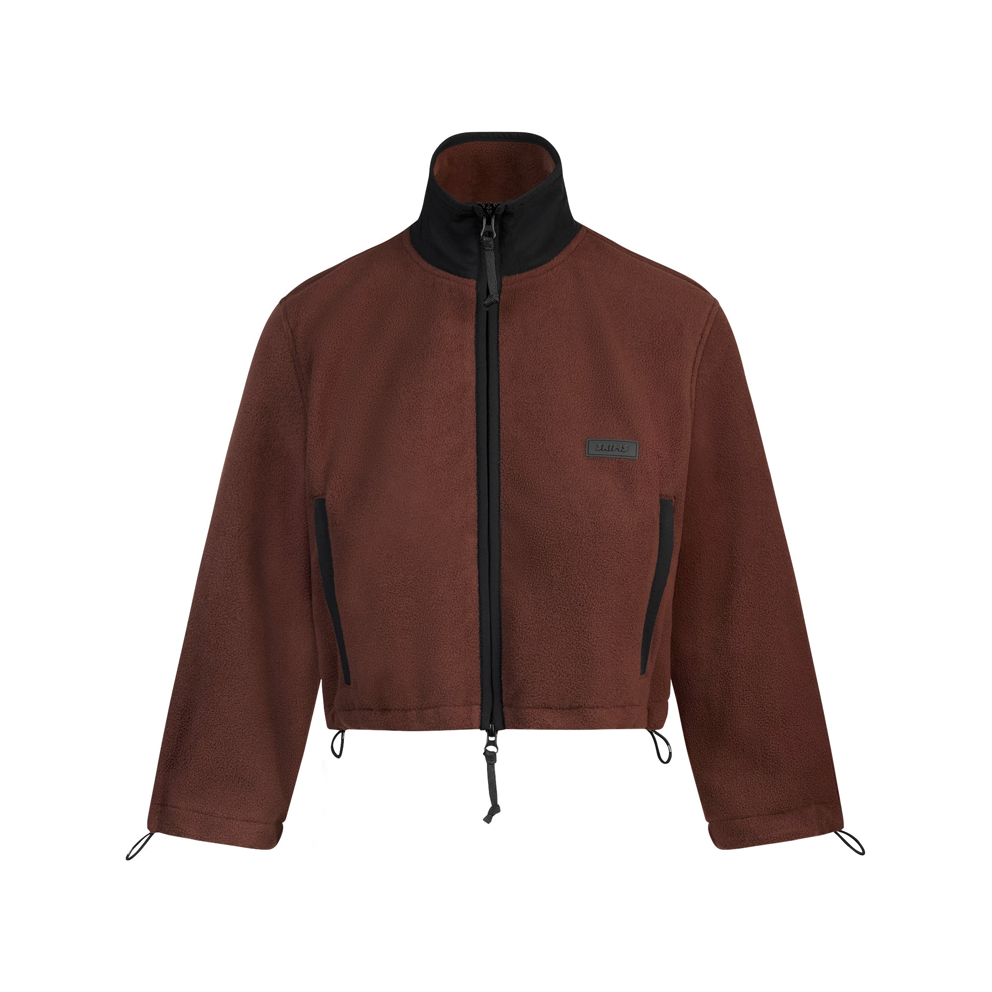 SKIMS OUTDOOR FLEECE CROPPED 3/4 SLEEVE JACKET | COCOA