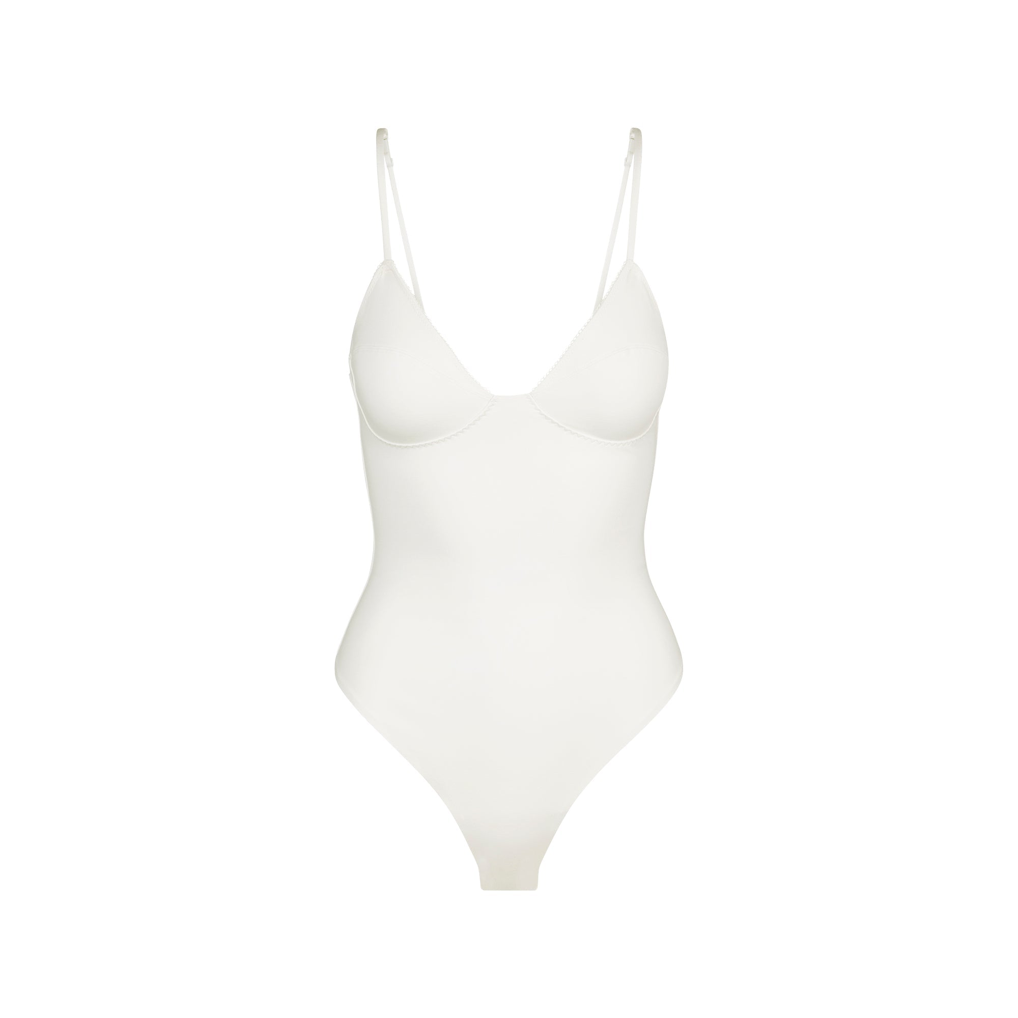 SKIMS COTTON SHAPEWEAR THONG BODYSUIT | MARBLE