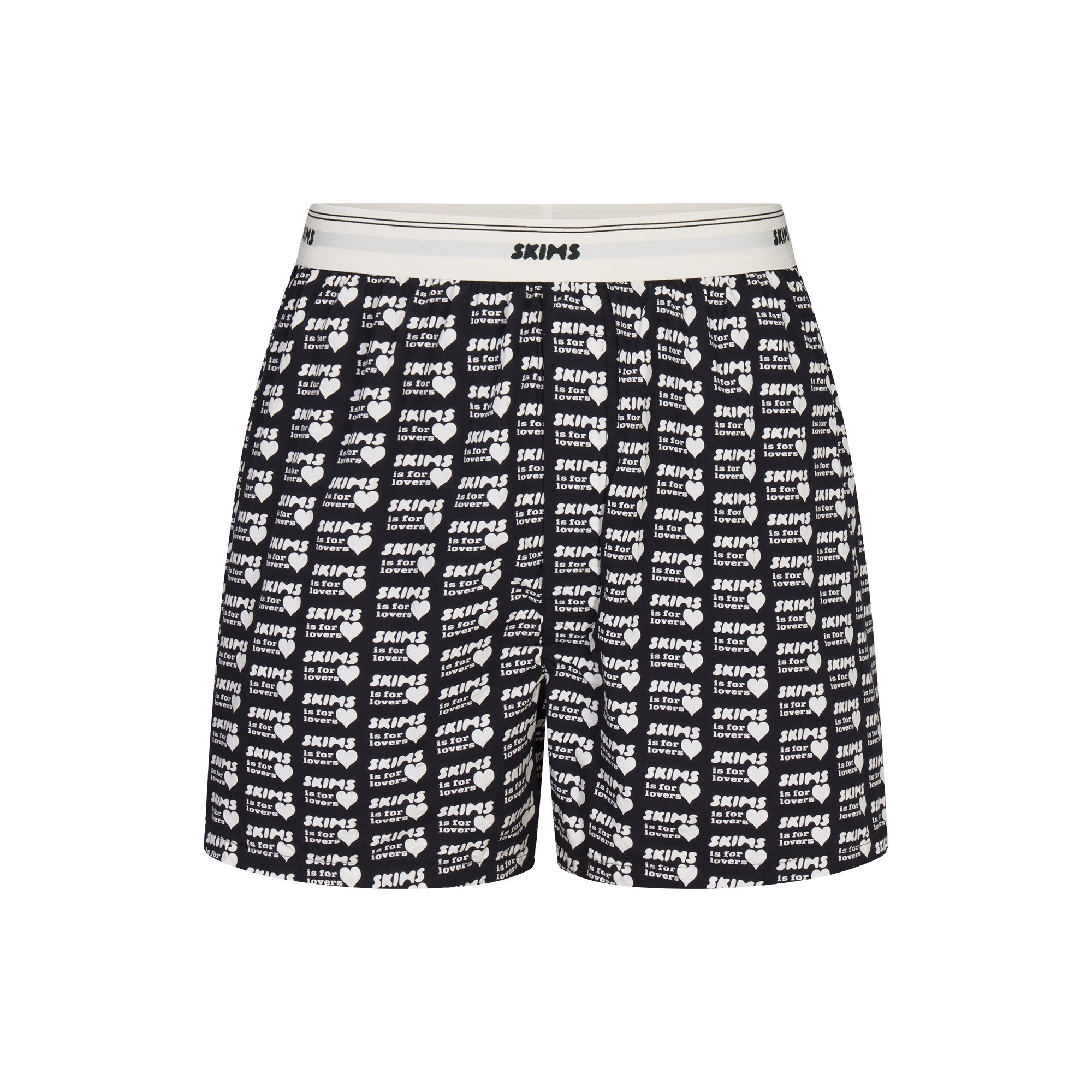 COTTON POPLIN MENS LOGO BAND BOXER | OBSIDIAN SKIMS LOVERS PRINT