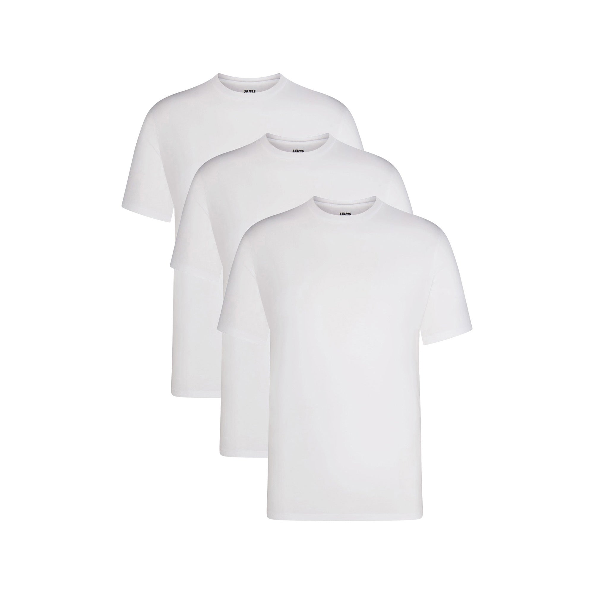 SKIMS BASICS MENS LIGHTWEIGHT T-SHIRT 3-PACK | CHALK