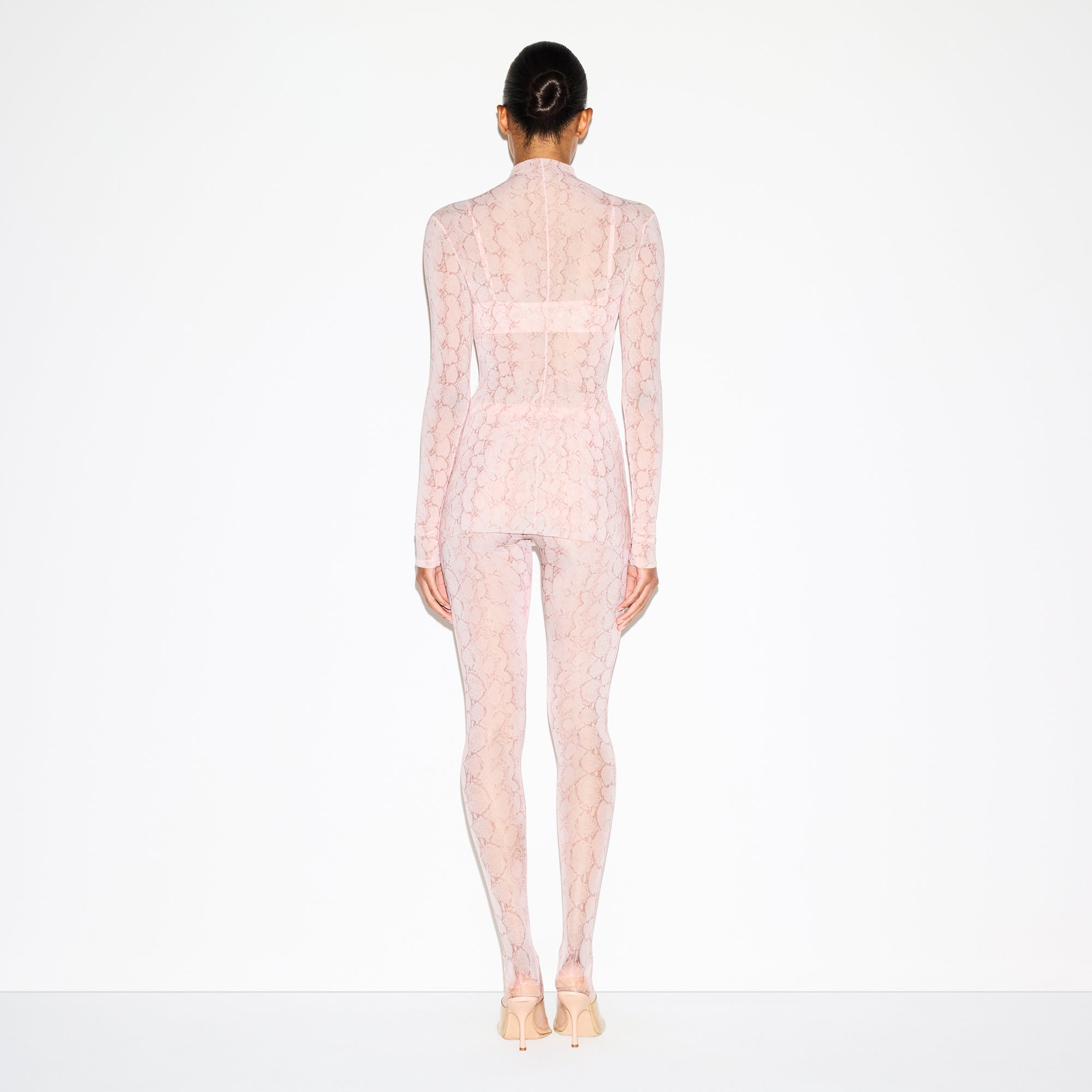SKIMS MILKY SHEER TUNIC | ROSE PASTEL SNAKE PRINT