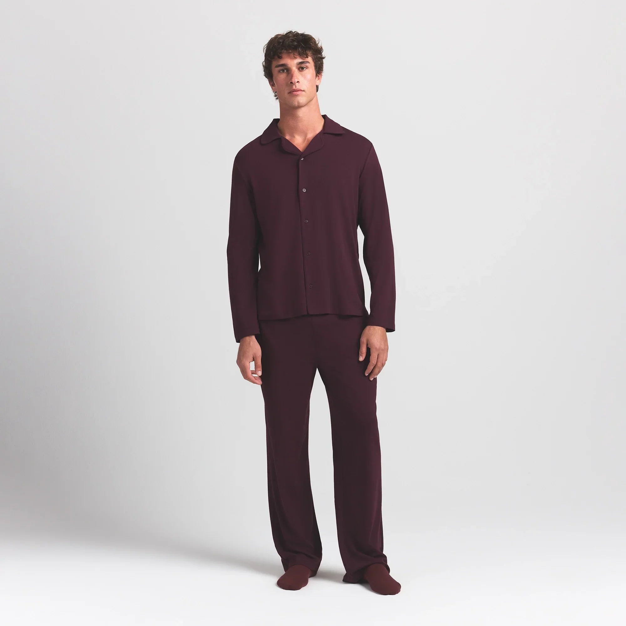 SKIMS JERSEY SLEEP MENS SLEEP SET | CURRANT