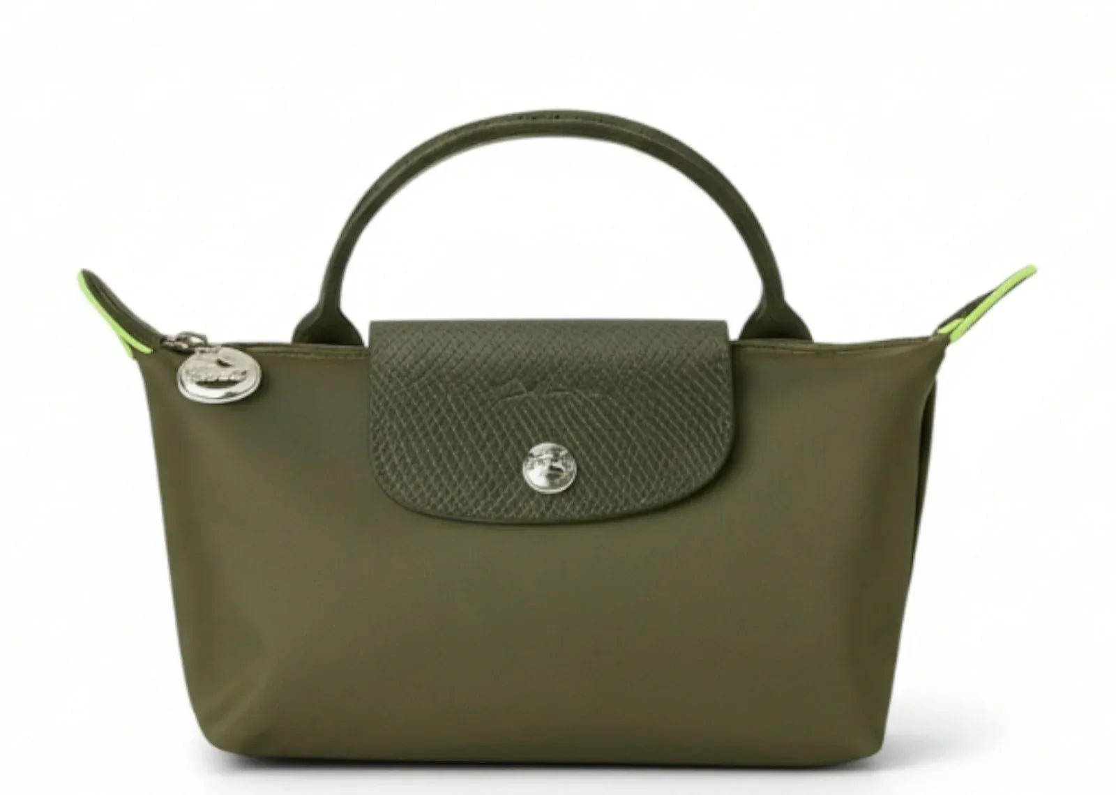 Longchamp Le Pliage Green Pouch With Handle Forest - My Suti