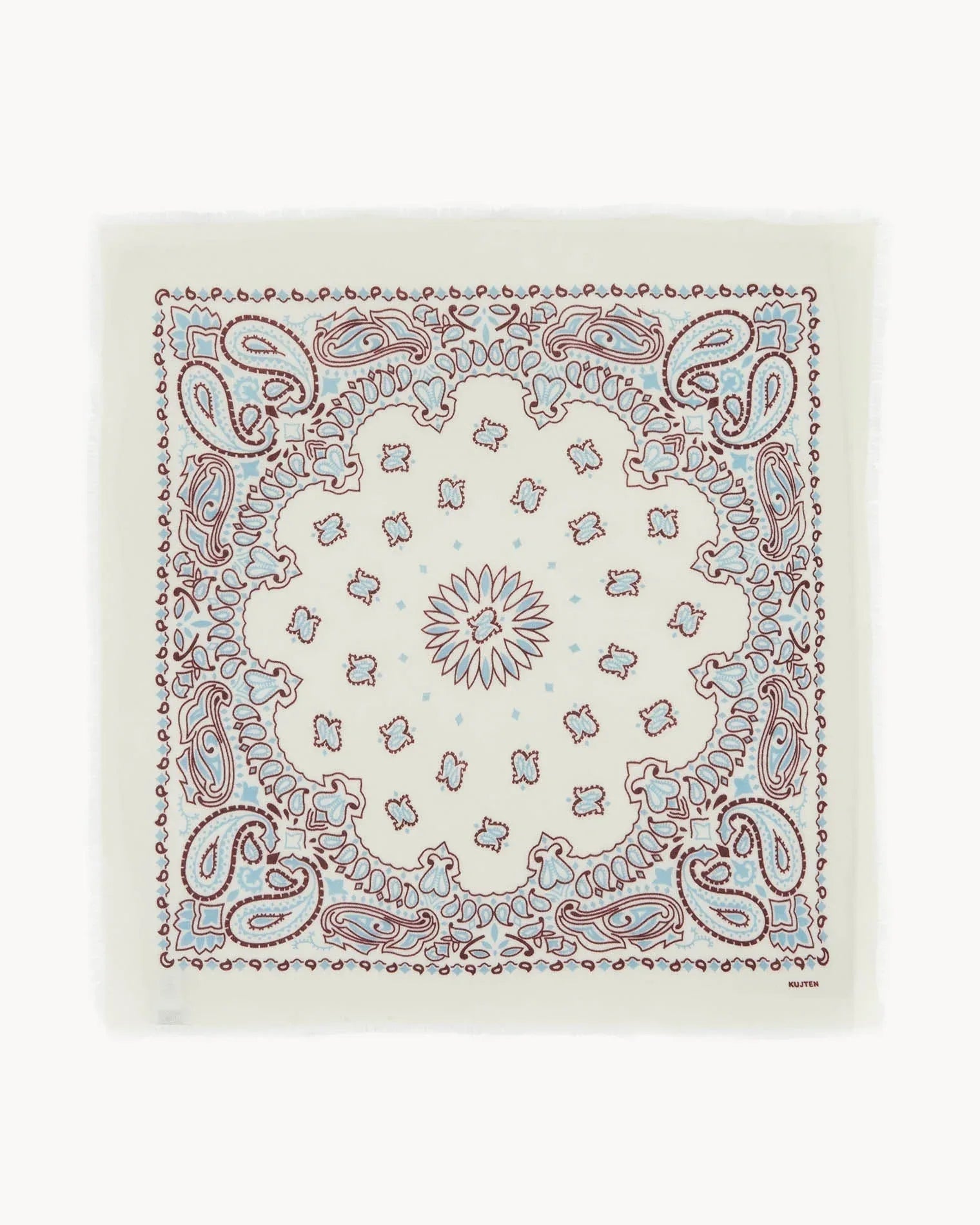 KUJTEN Large Bandana Hachiko Bico White, Burgundy Sienna - Bandana - My Suti