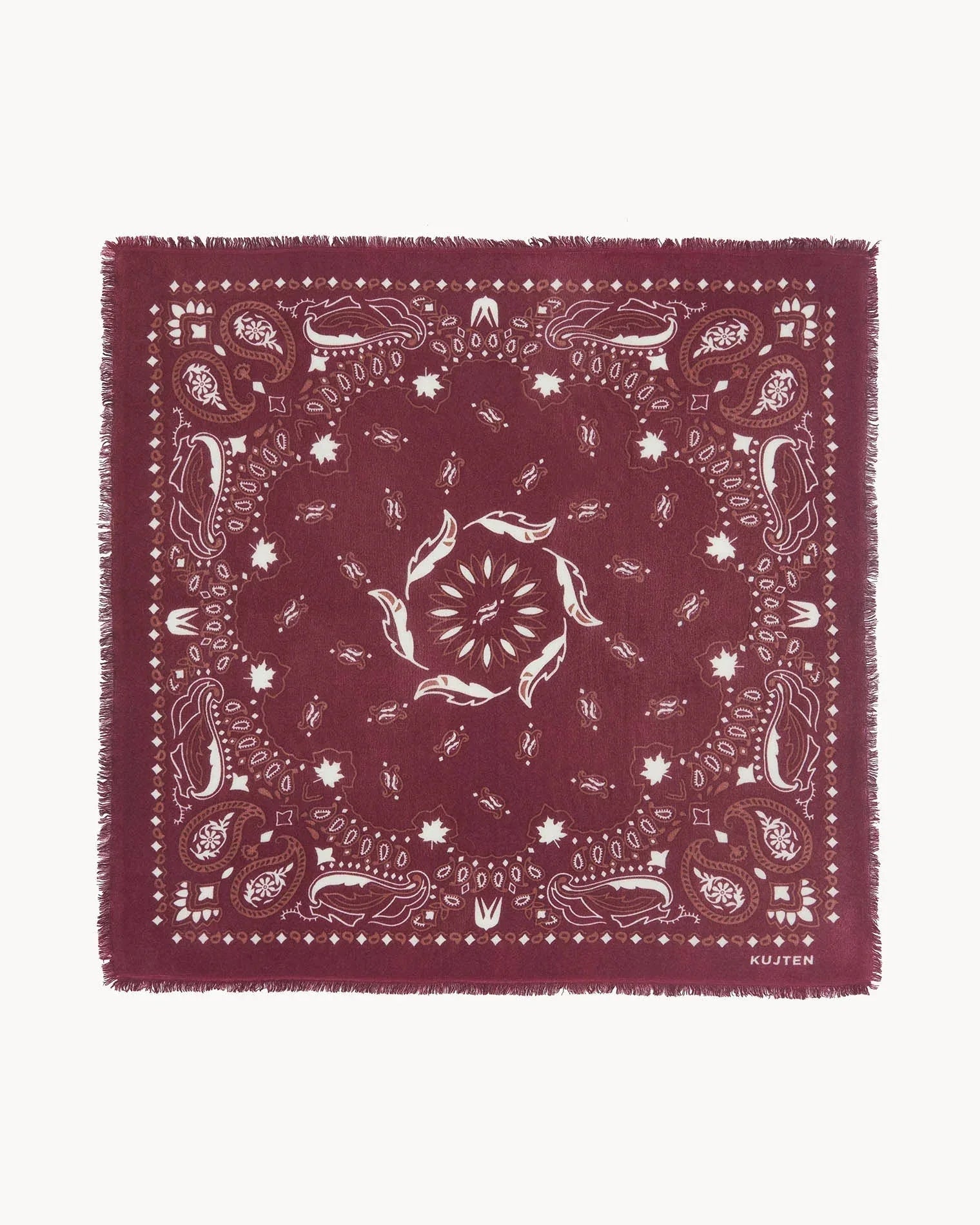 KUJTEN Large Bandana Hachiko Feather Bico Burgundy - Bandana - My Suti