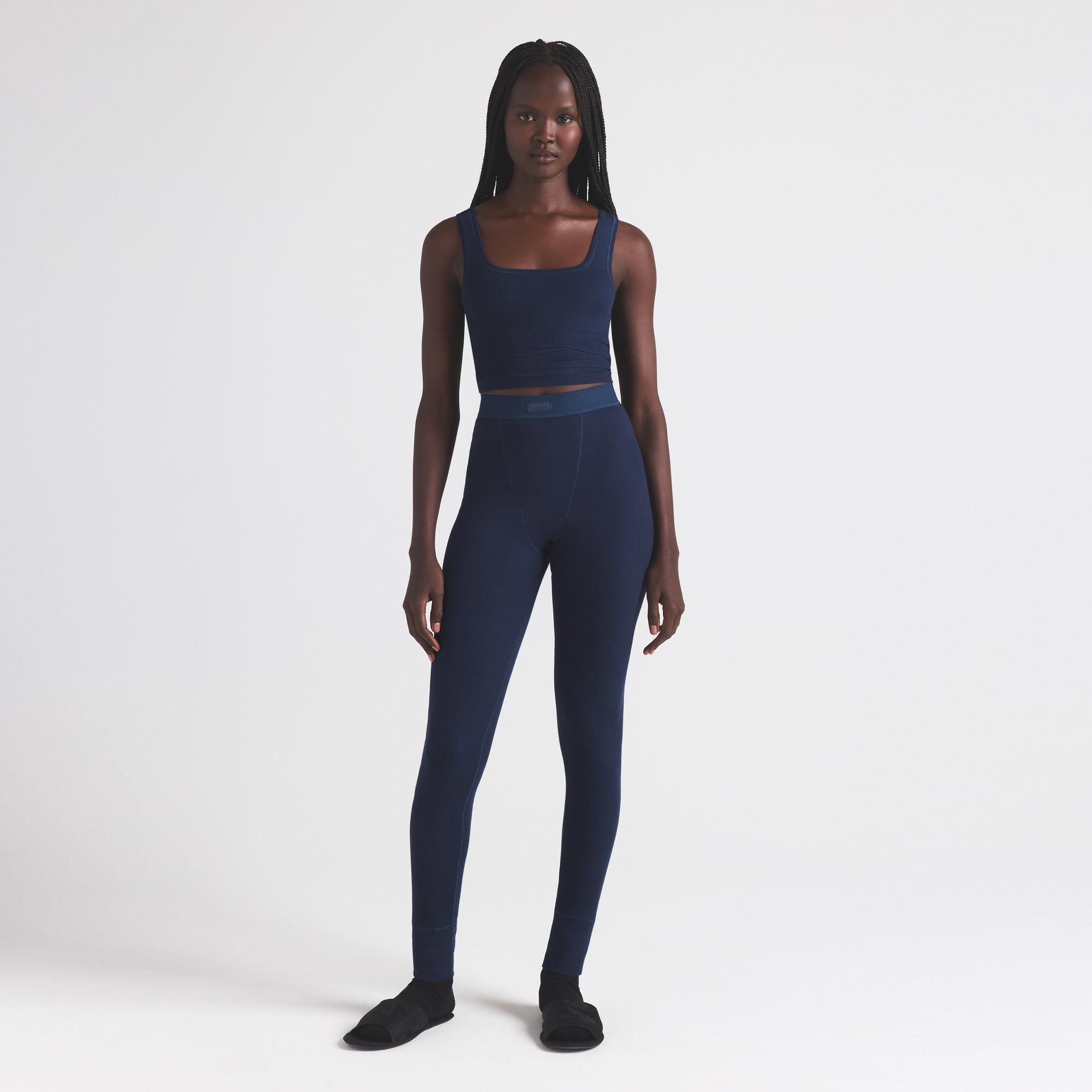 SKIMS COTTON RIB TANK | NAVY