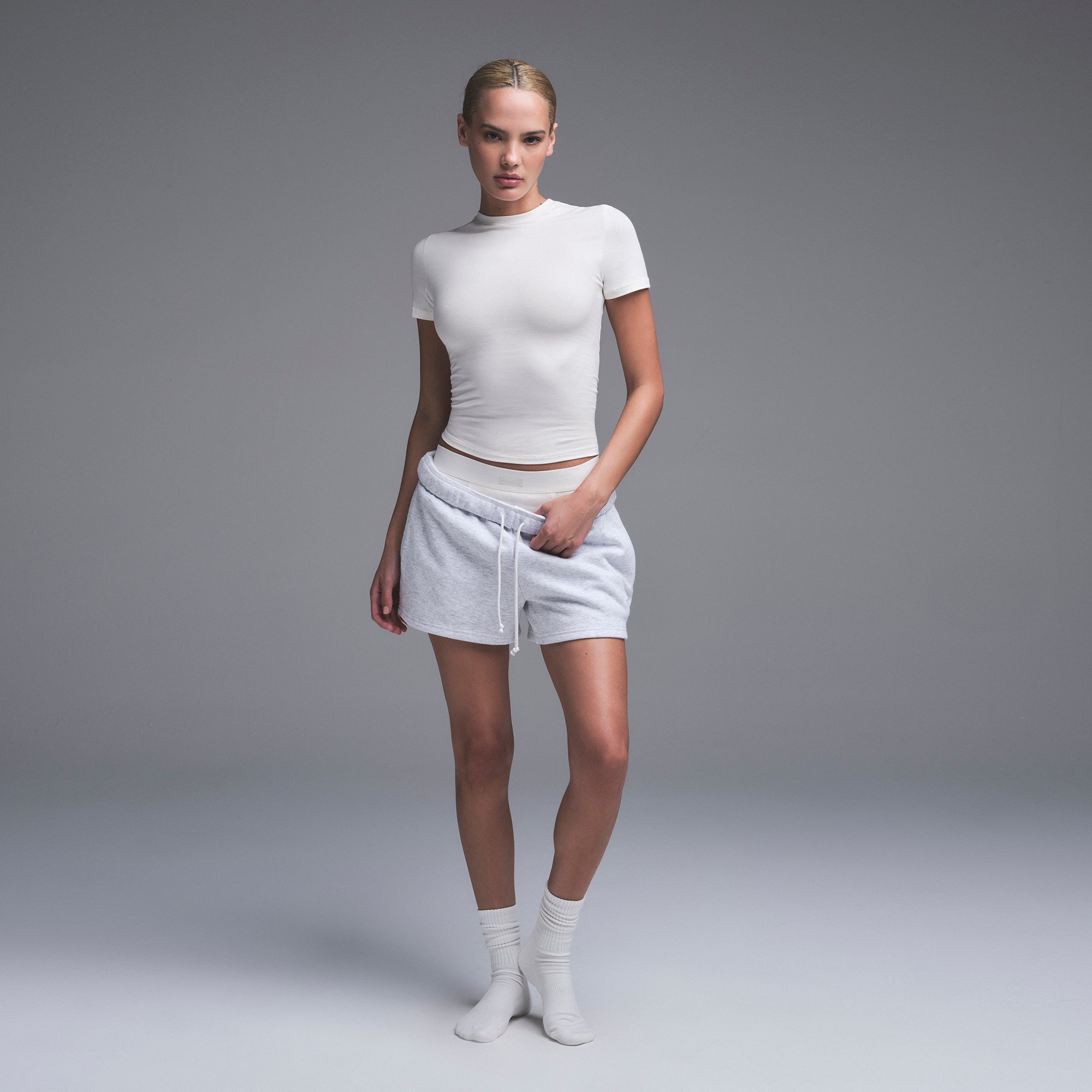 SKIMS COTTON JERSEY T-SHIRT | MARBLE