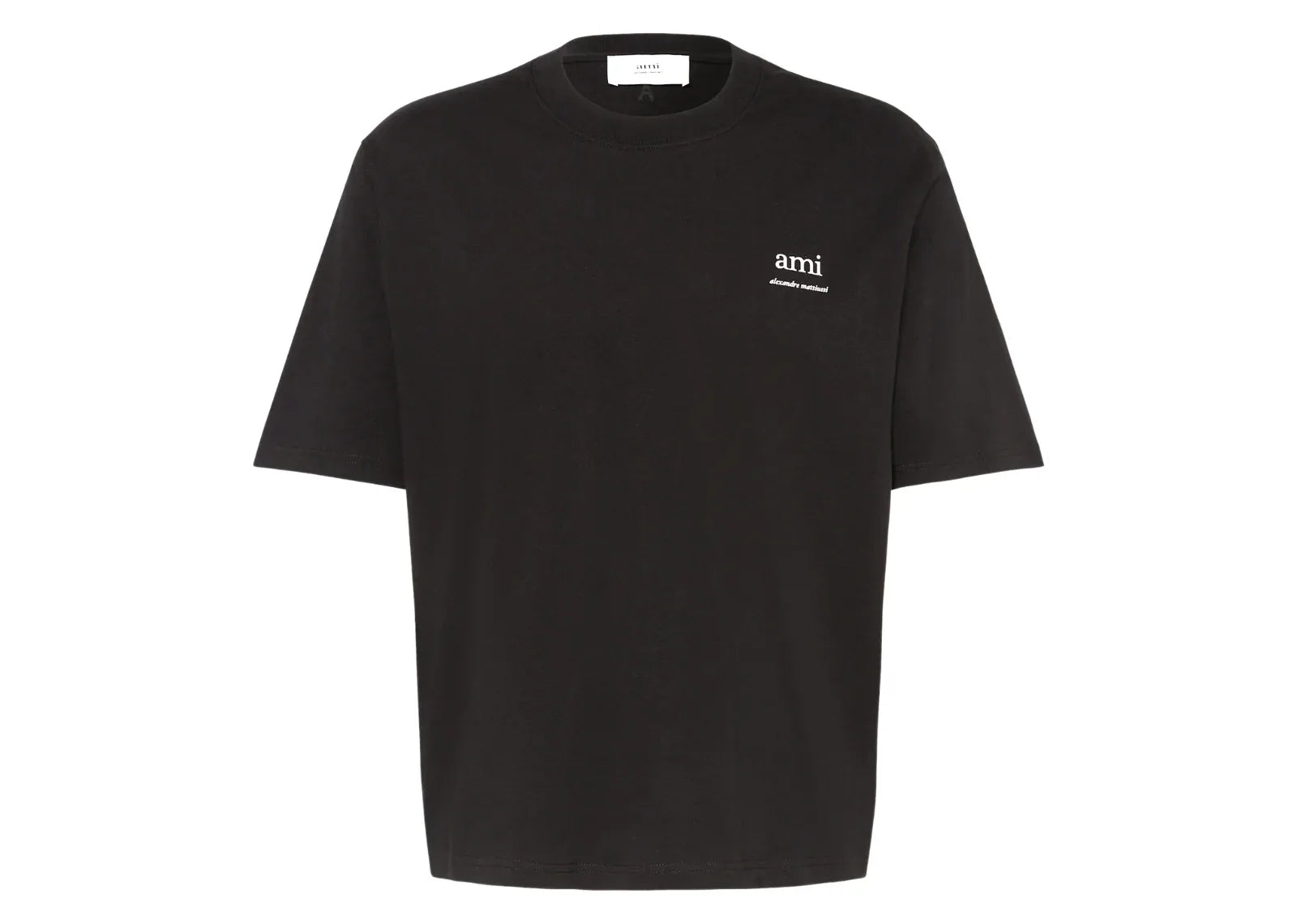 Ami Paris Logo Embroidered T-Shirt Black - My Suti