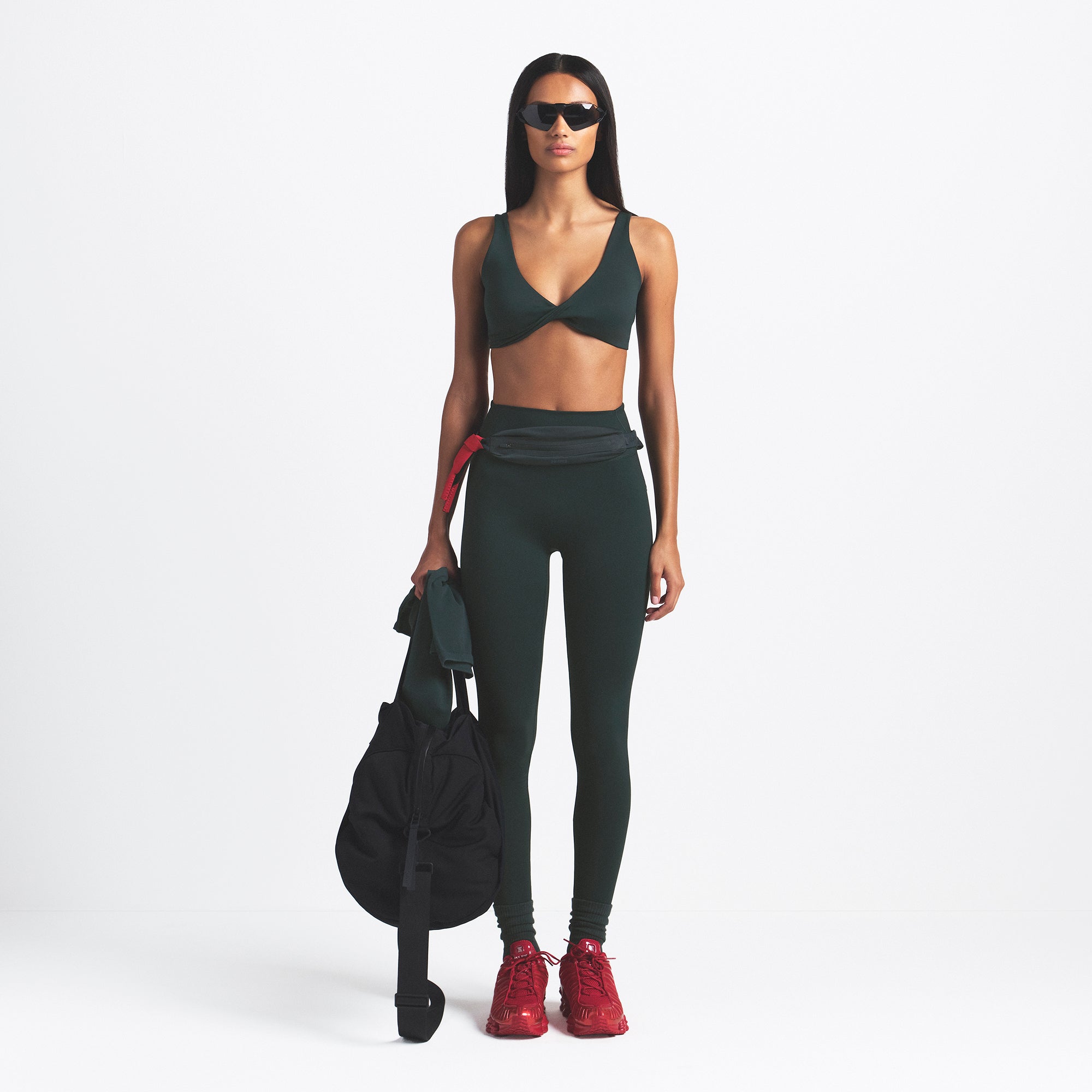 NikeSKIMS MATTE TWIST-FRONT BRA | DARK TEAL