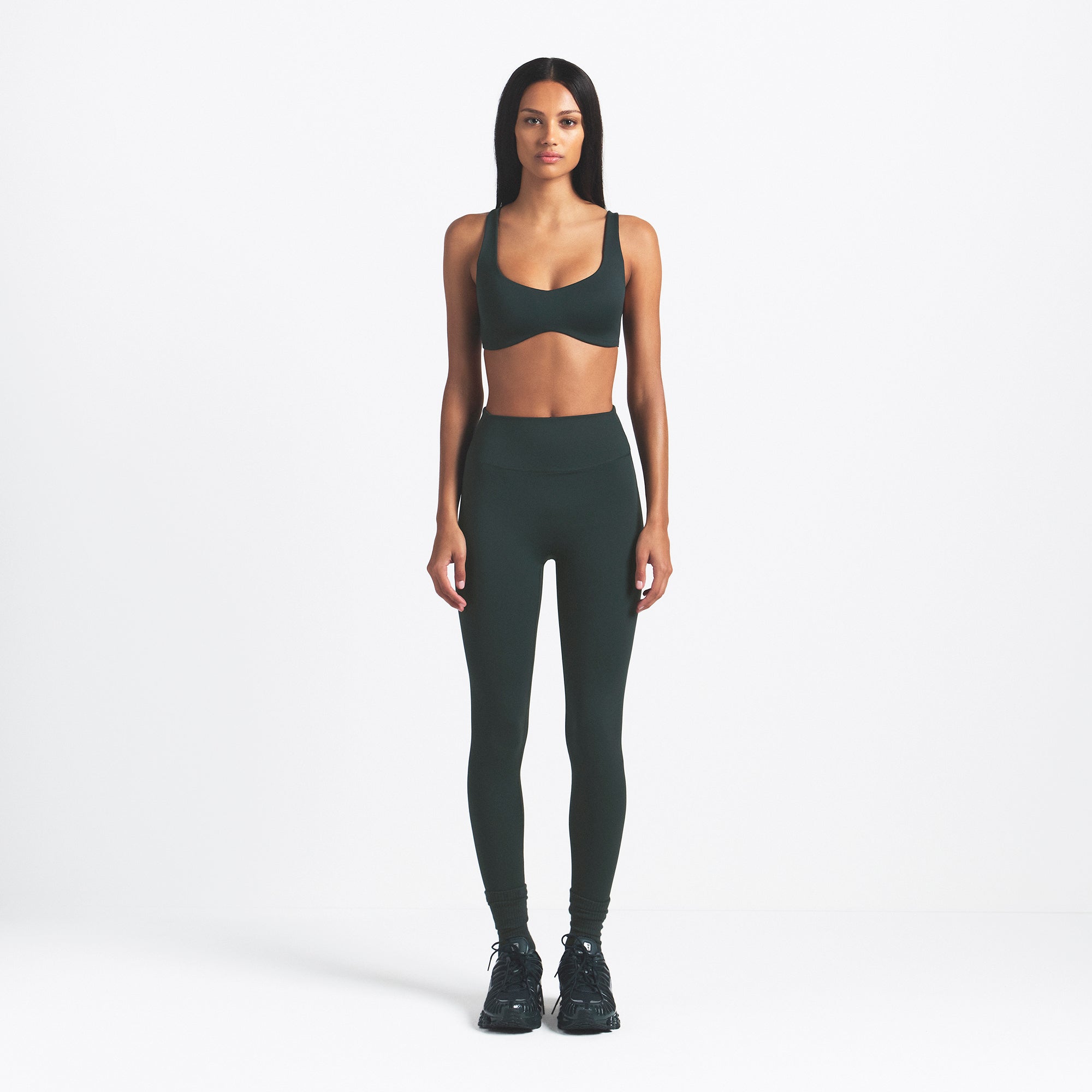 NikeSKIMS MATTE SHAPING SCOOP BRA | DARK TEAL