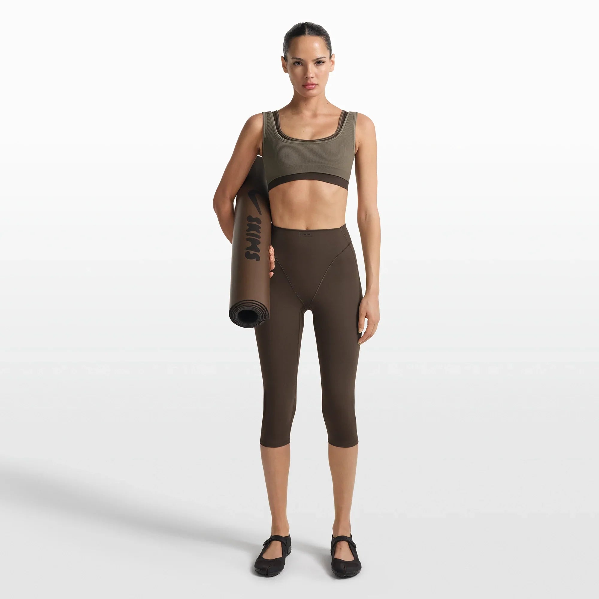 NikeSKIMS RIBBED SEAMLESS MICRO SCOOP BRA | DUSTY OAKMOSS