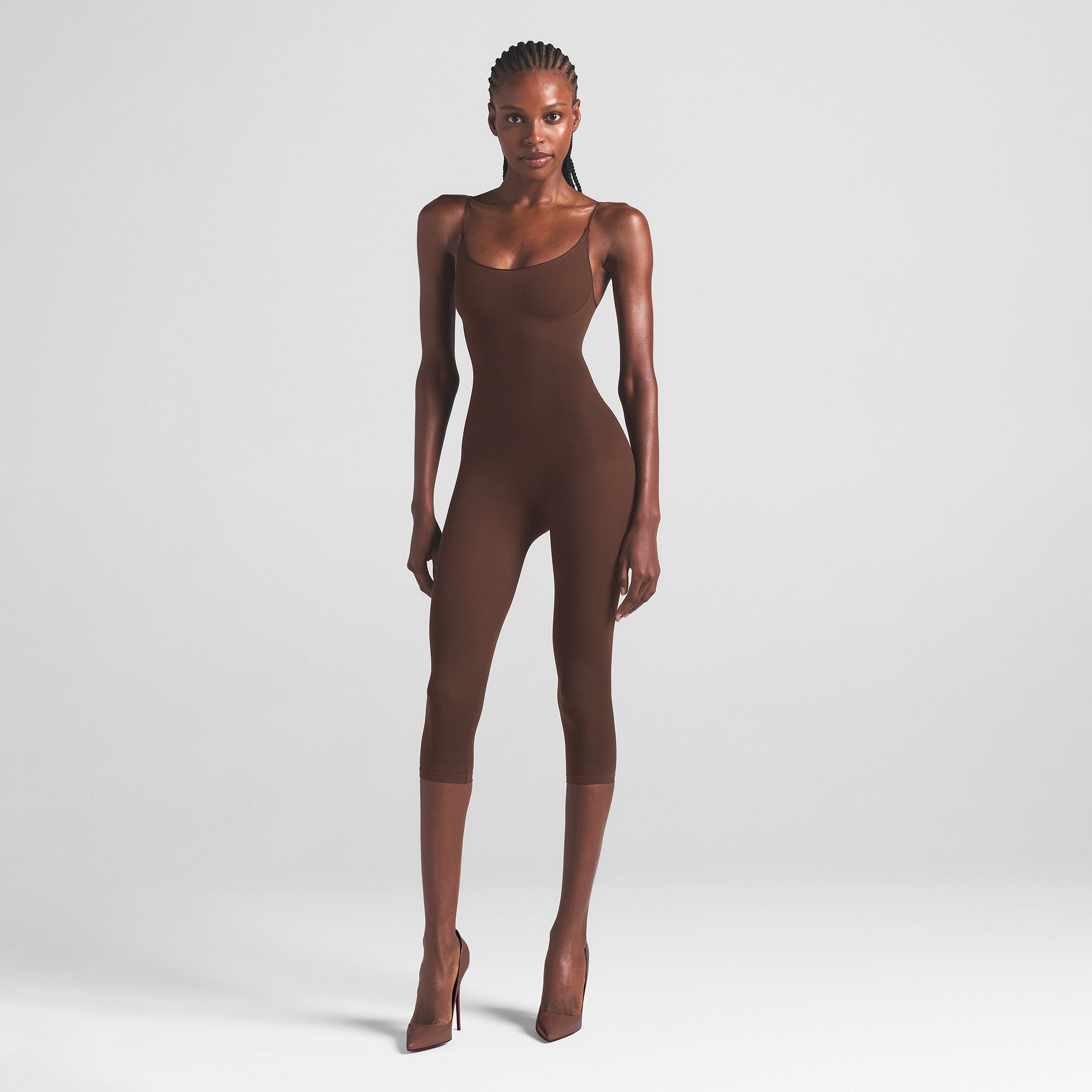 SKIMS SHEER SEAMLESS CATSUIT | COCOA