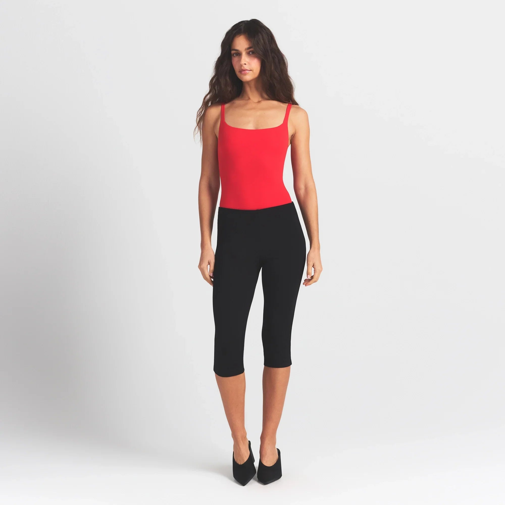 SKIMS FITS EVERYBODY SQUARE NECK BODYSUIT | CHERRY