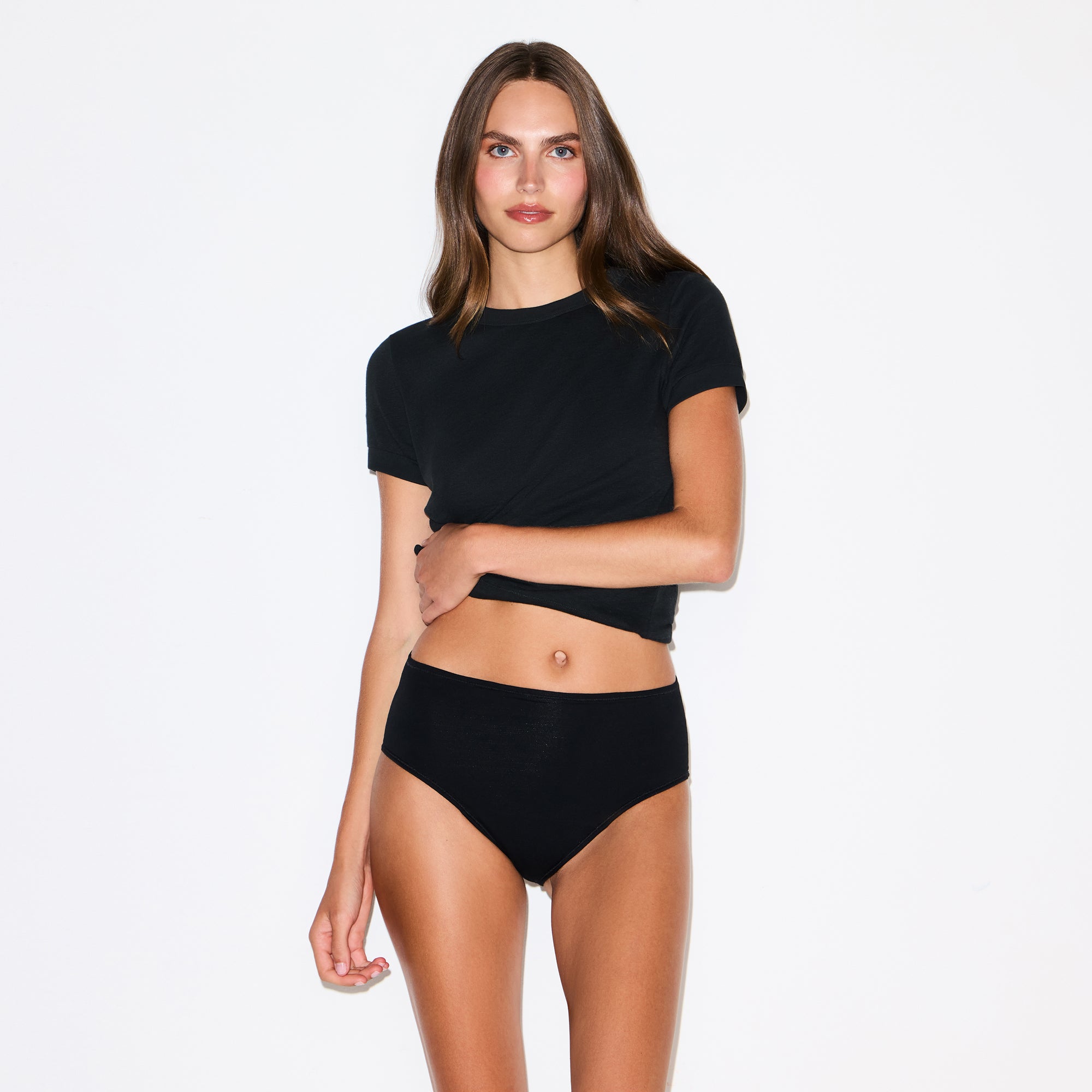 SKIMS PERIOD PANTIES BRIEF | OBSIDIAN