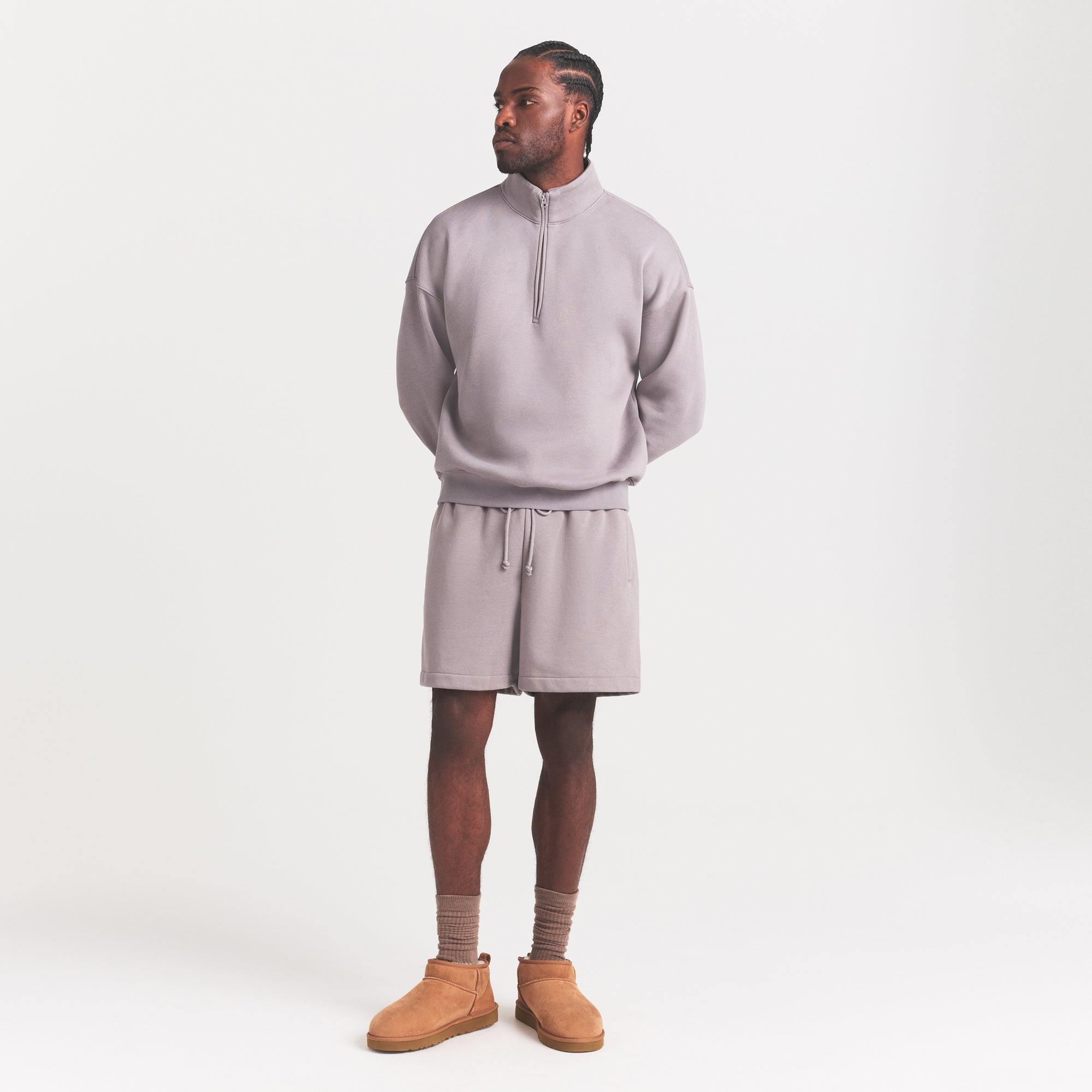 SKIMS FLEECE LOUNGE MENS RELAXED SHORT | SHADOW