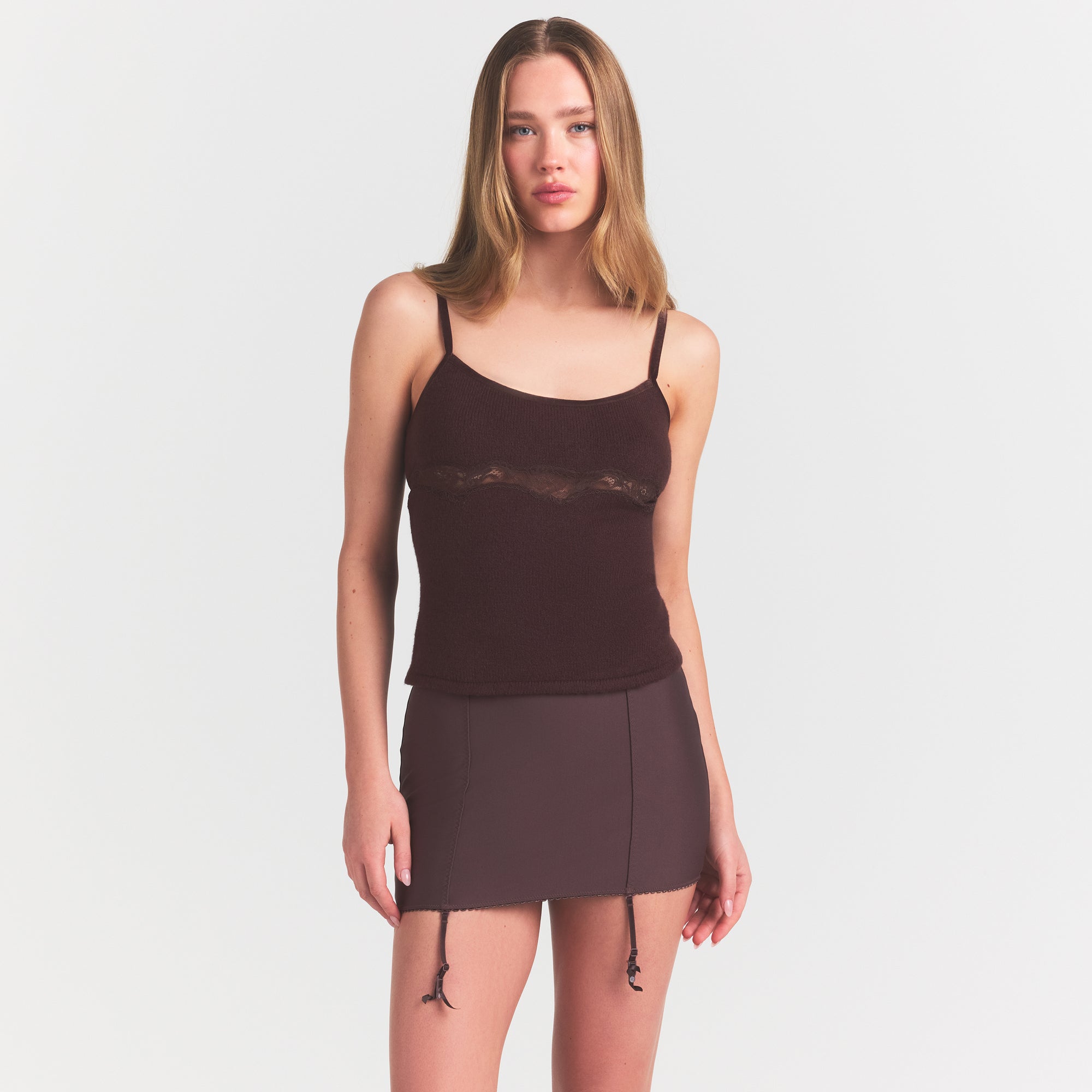 SKIMS BODY MINI GARTER SKIRT | RAISIN