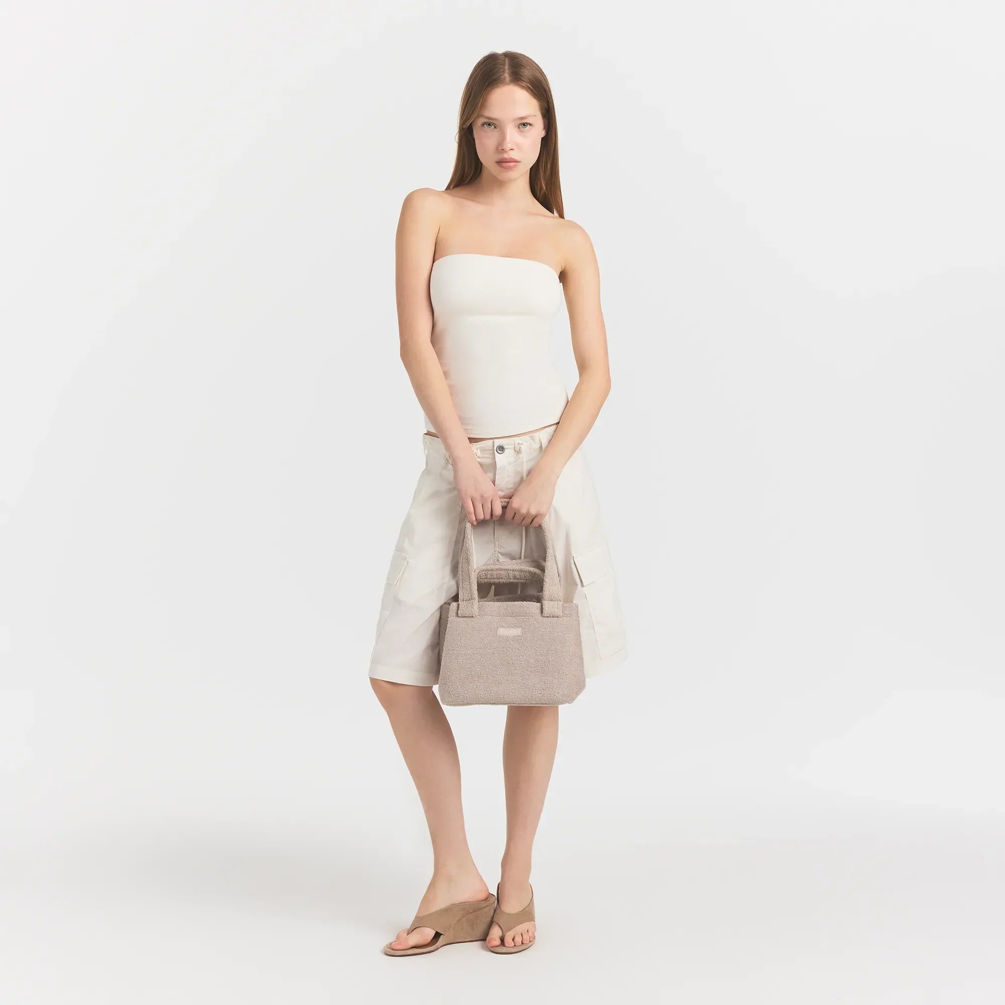 SKIMS TERRY SMALL TOTE | STONE