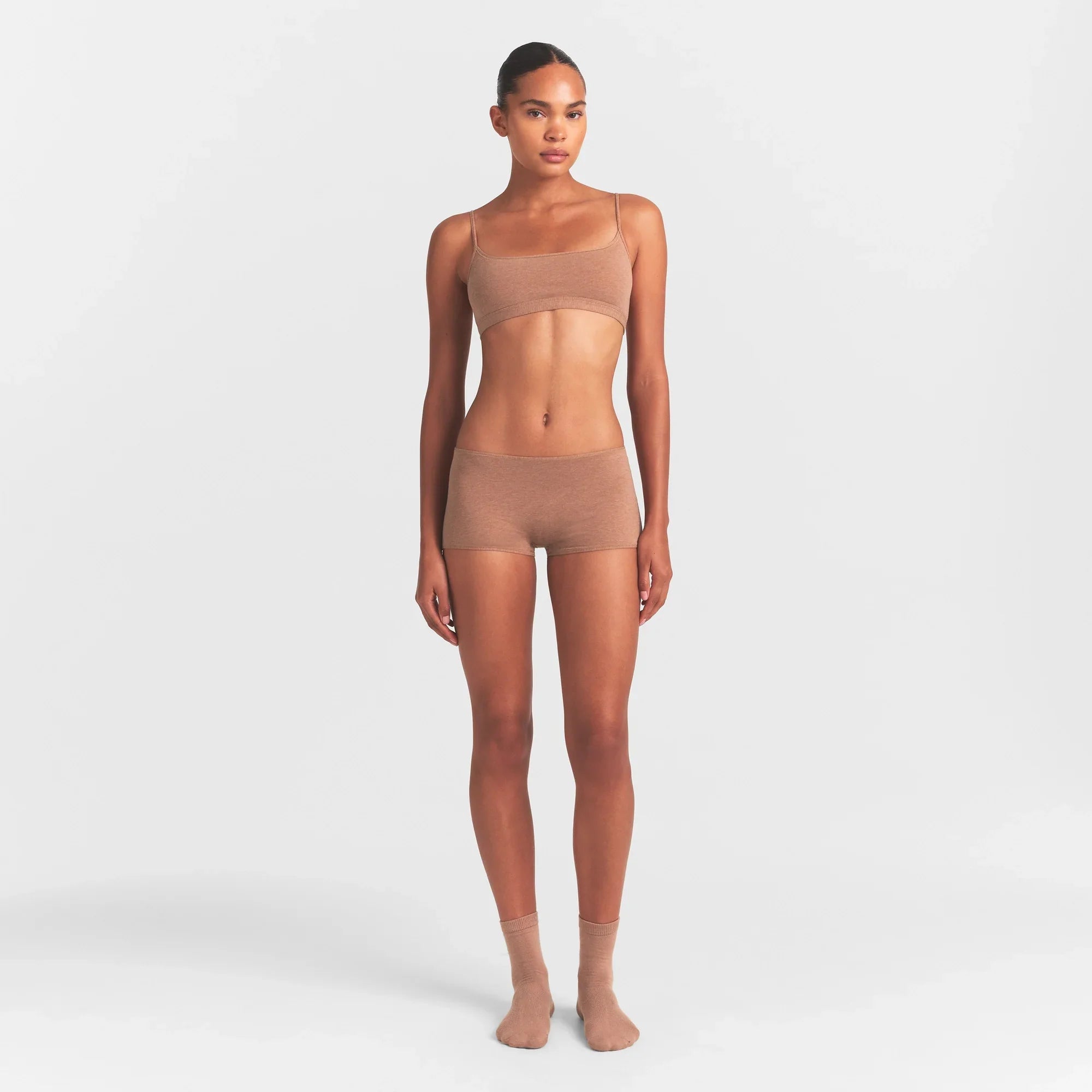 SKIMS EVERYDAY COTTON SCOOP BRALETTE | SIENNA HEATHER