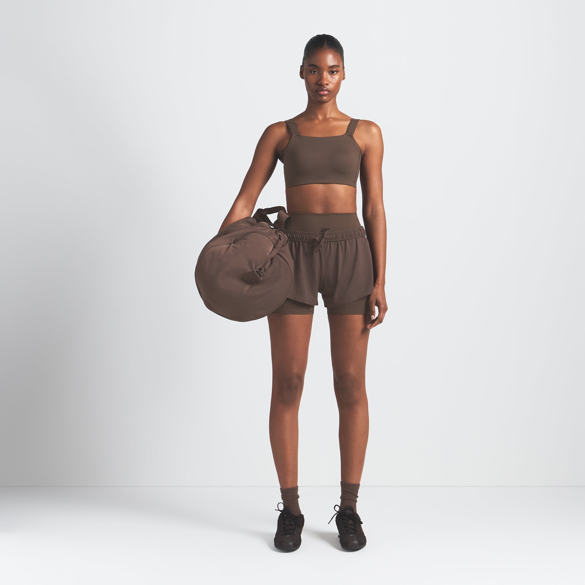 NikeSKIMS MATTE WIDE STRAP BRA | DARK SEPIA