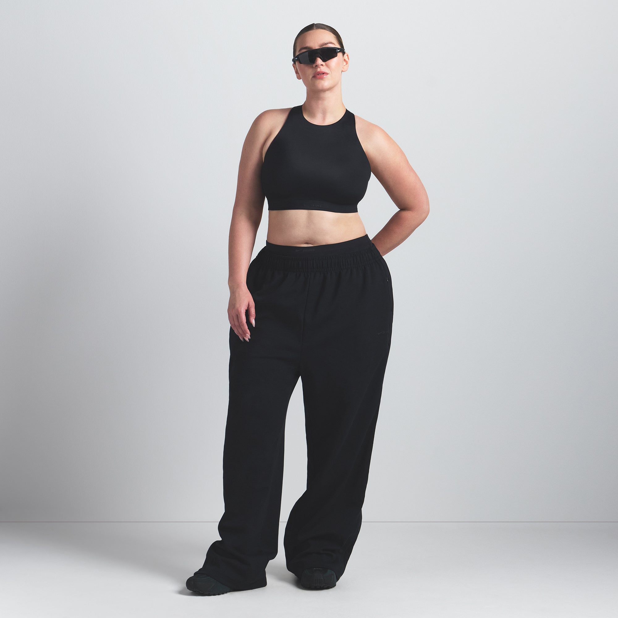 NikeSKIMS SHINE HIGH NECK BRA | OBSIDIAN